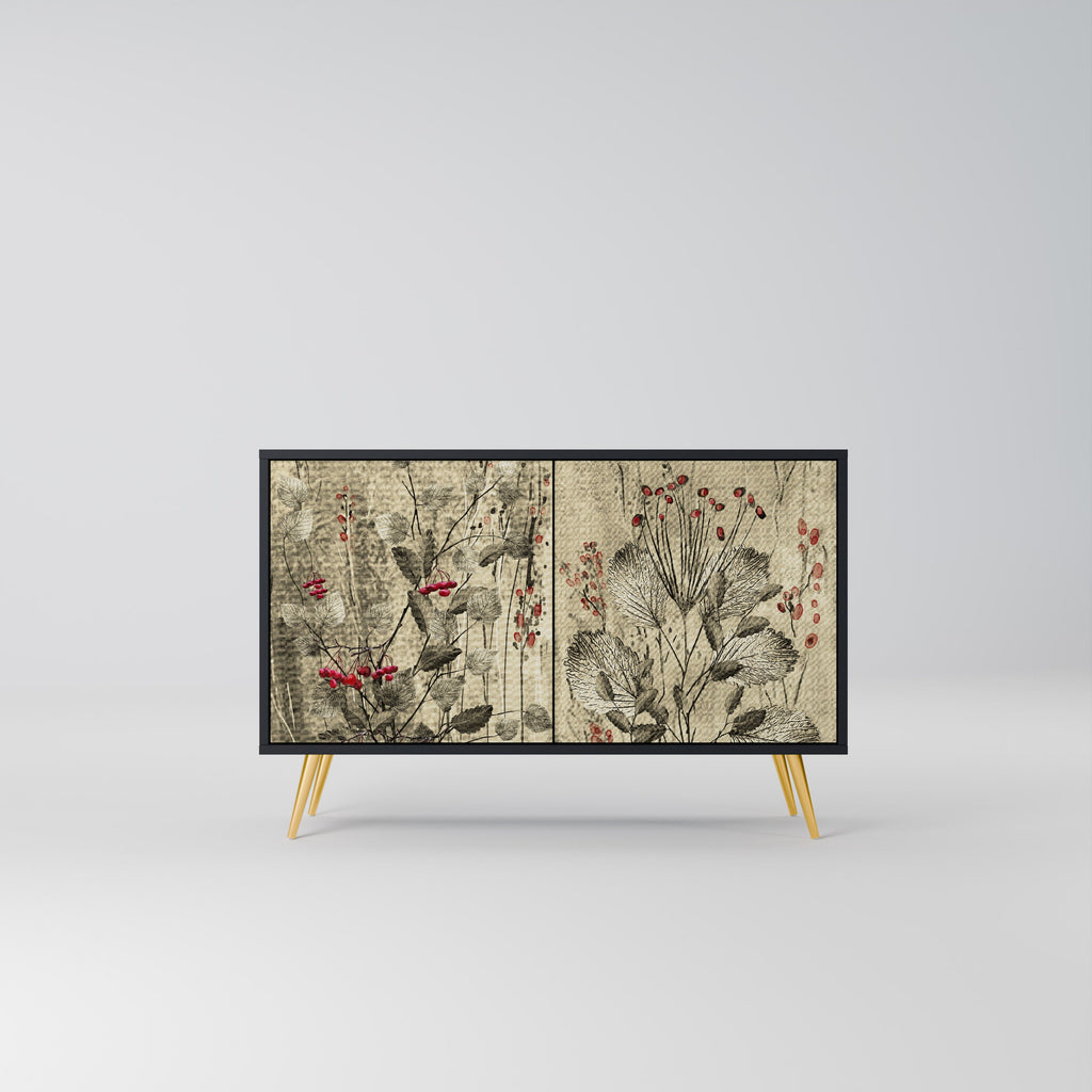 Buffet 2 portes HERBAL GRACE finition noire