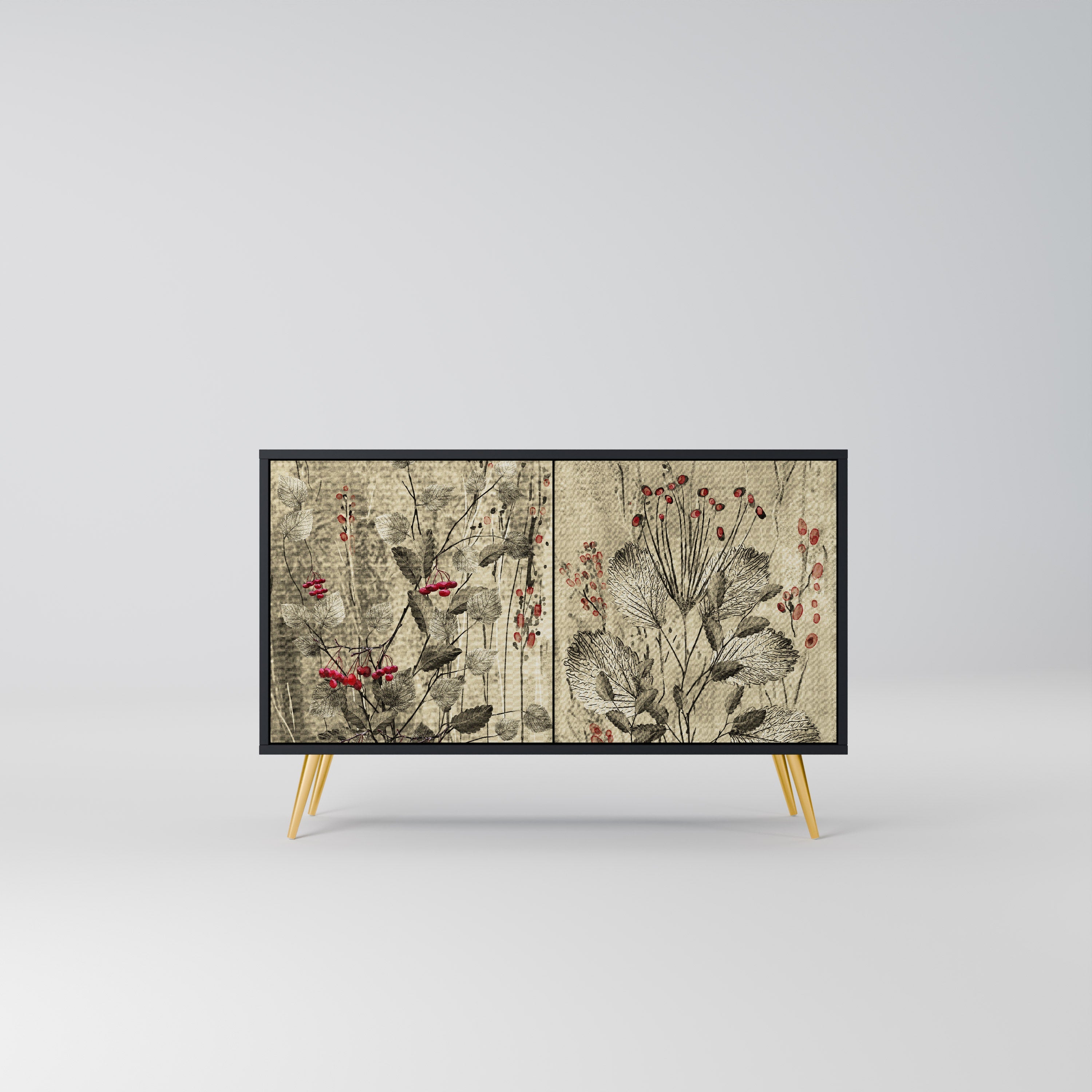 Buffet 2 portes HERBAL GRACE finition noire