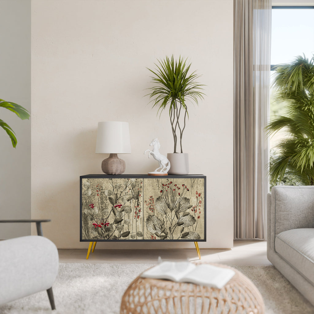 Buffet 2 portes HERBAL GRACE finition noire