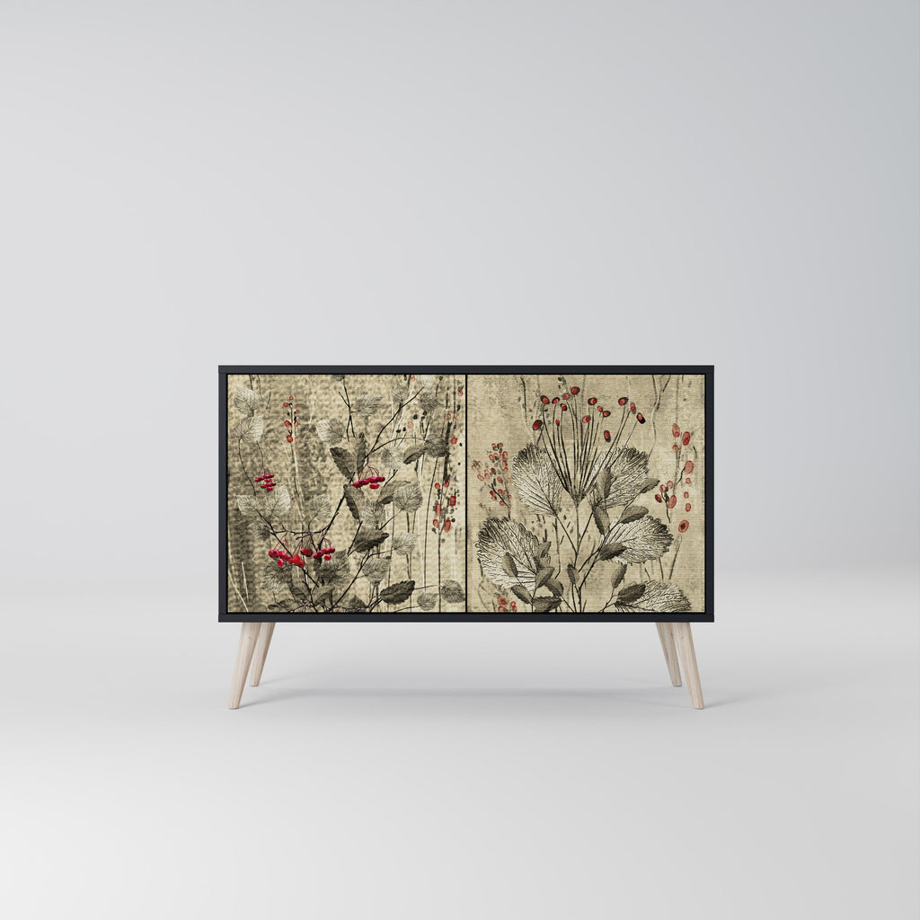 Buffet 2 portes HERBAL GRACE finition noire