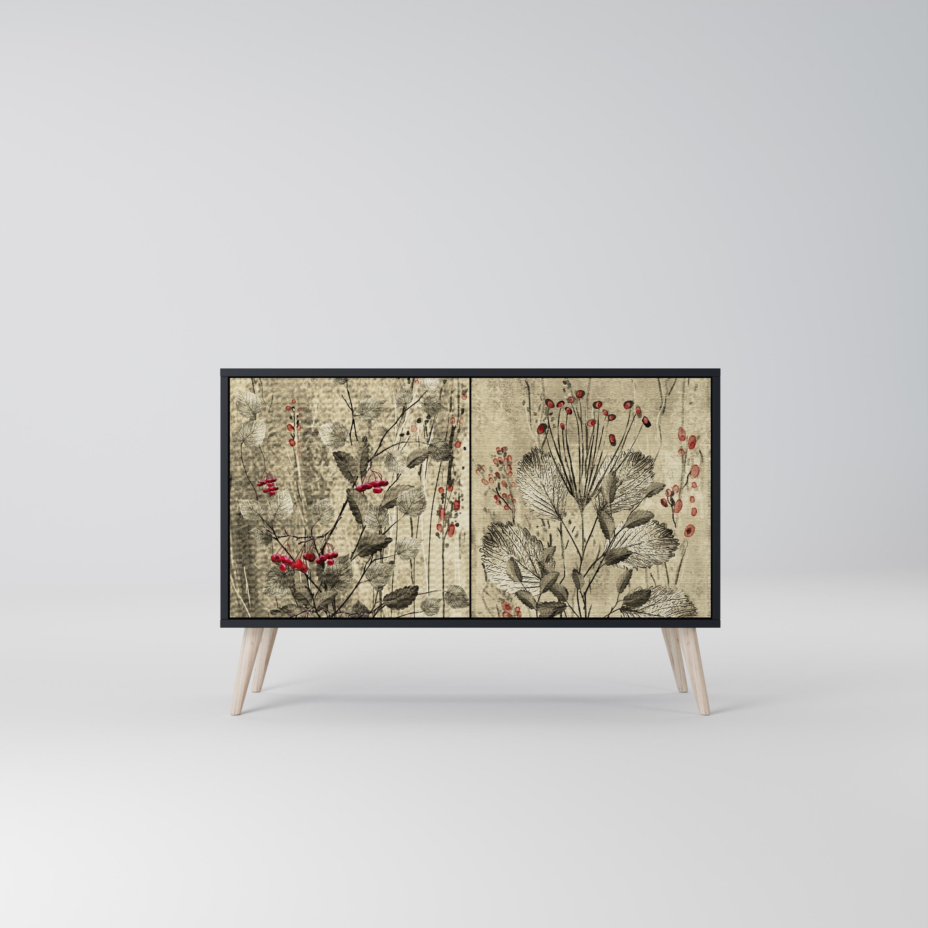 Buffet 2 portes HERBAL GRACE finition noire