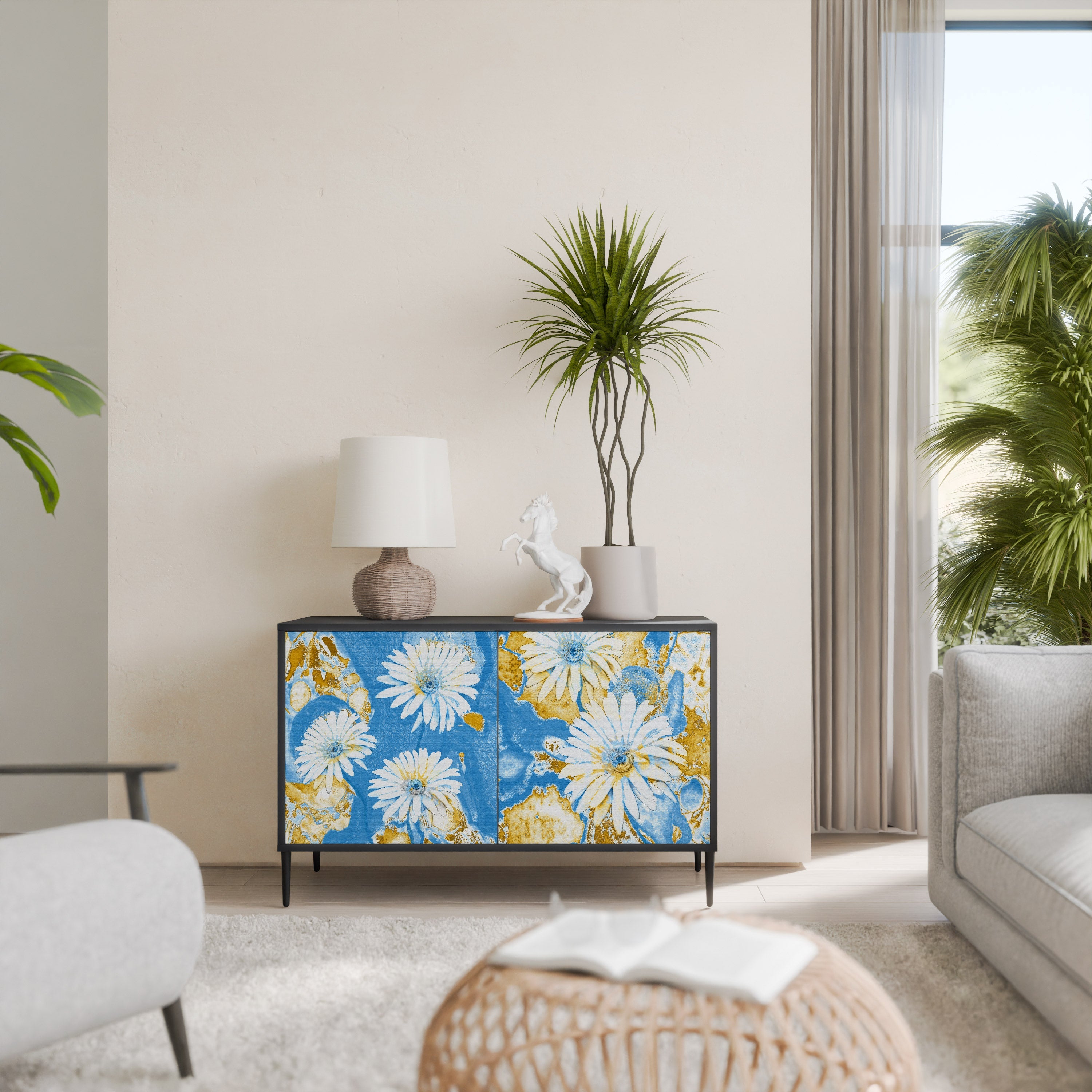 Buffet 2 portes DAISY LUXE finition noire