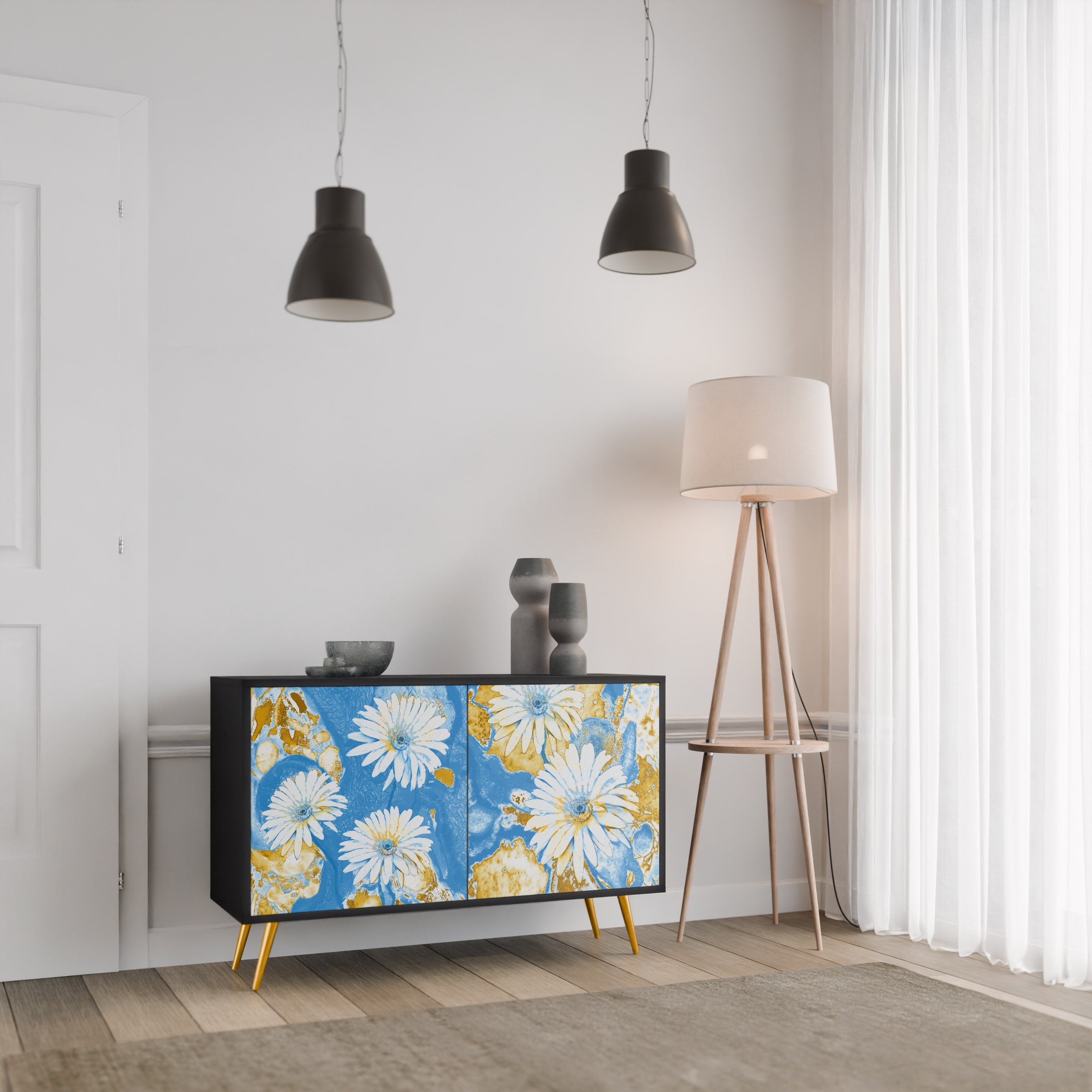 Buffet 2 portes DAISY LUXE finition noire