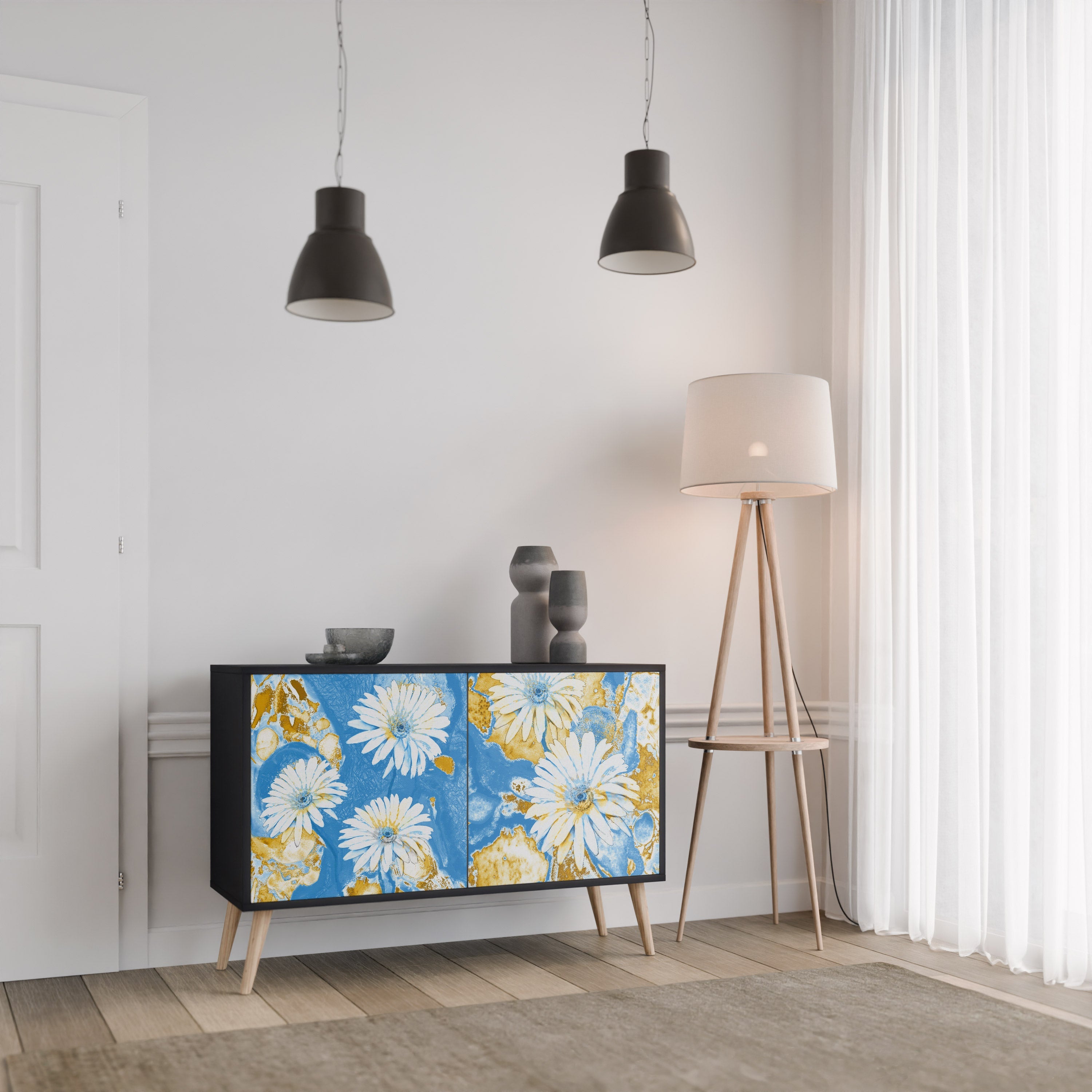 Buffet 2 portes DAISY LUXE finition noire