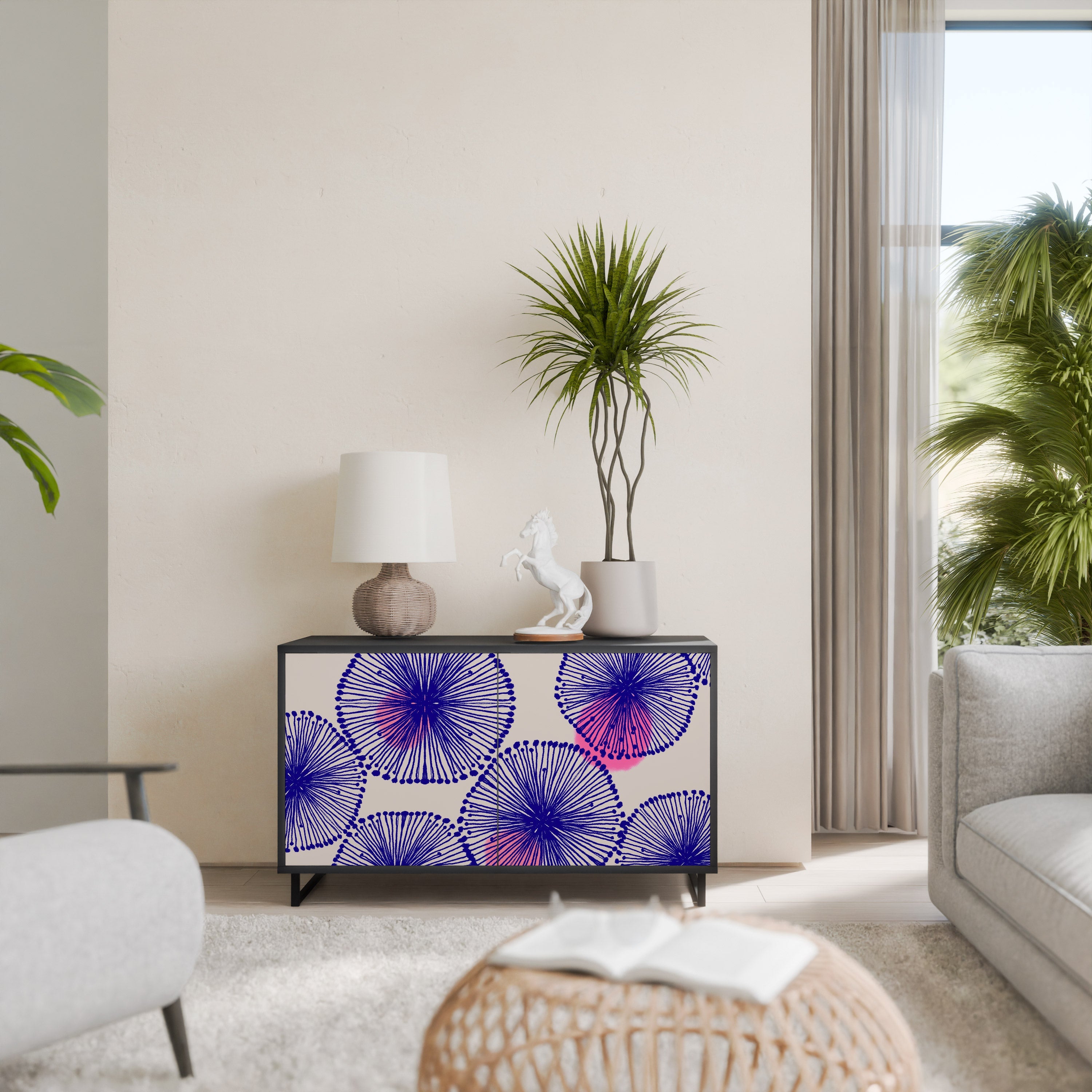 Buffet 2 portes MAGIC NATURE finition noire