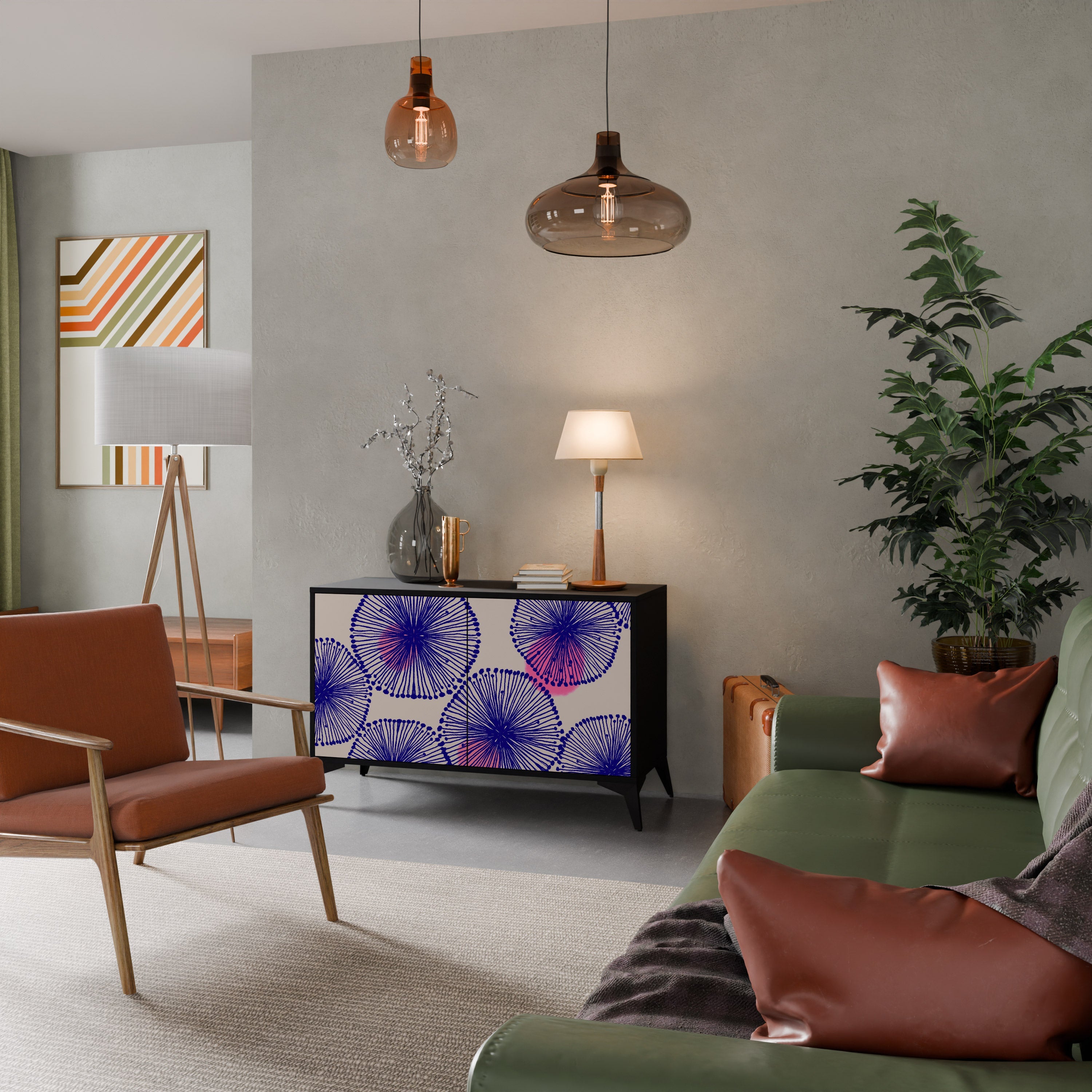 Buffet 2 portes MAGIC NATURE finition noire