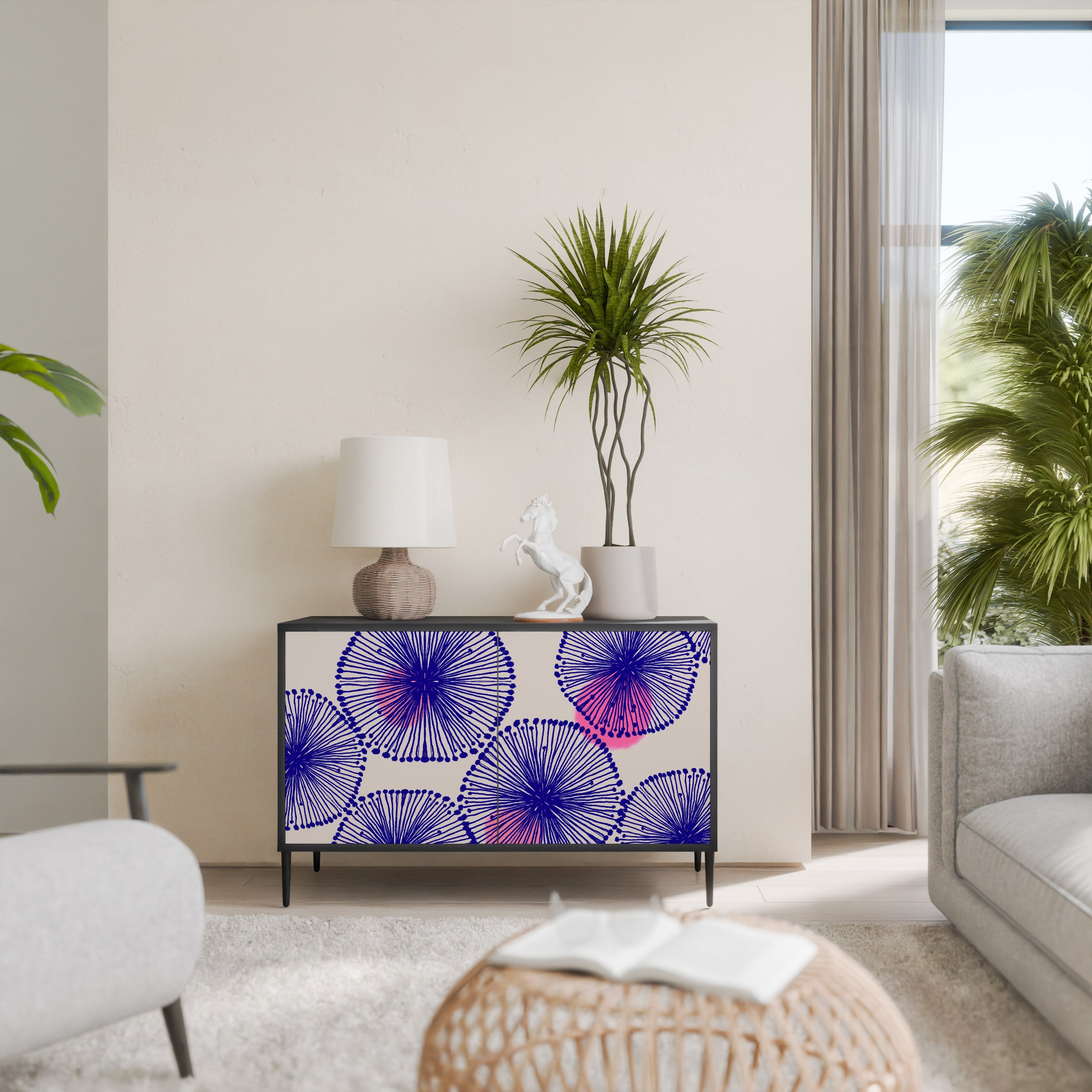 Buffet 2 portes MAGIC NATURE finition noire