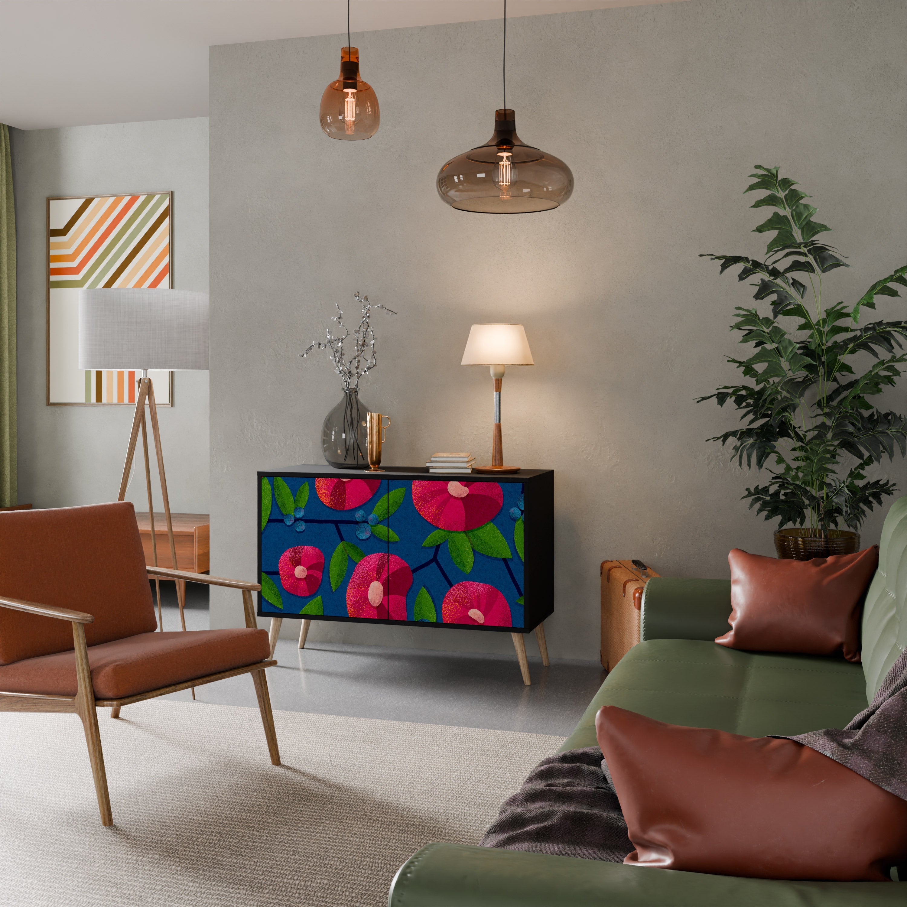 Buffet 2 portes SPRING THOUGHTS en finition noire