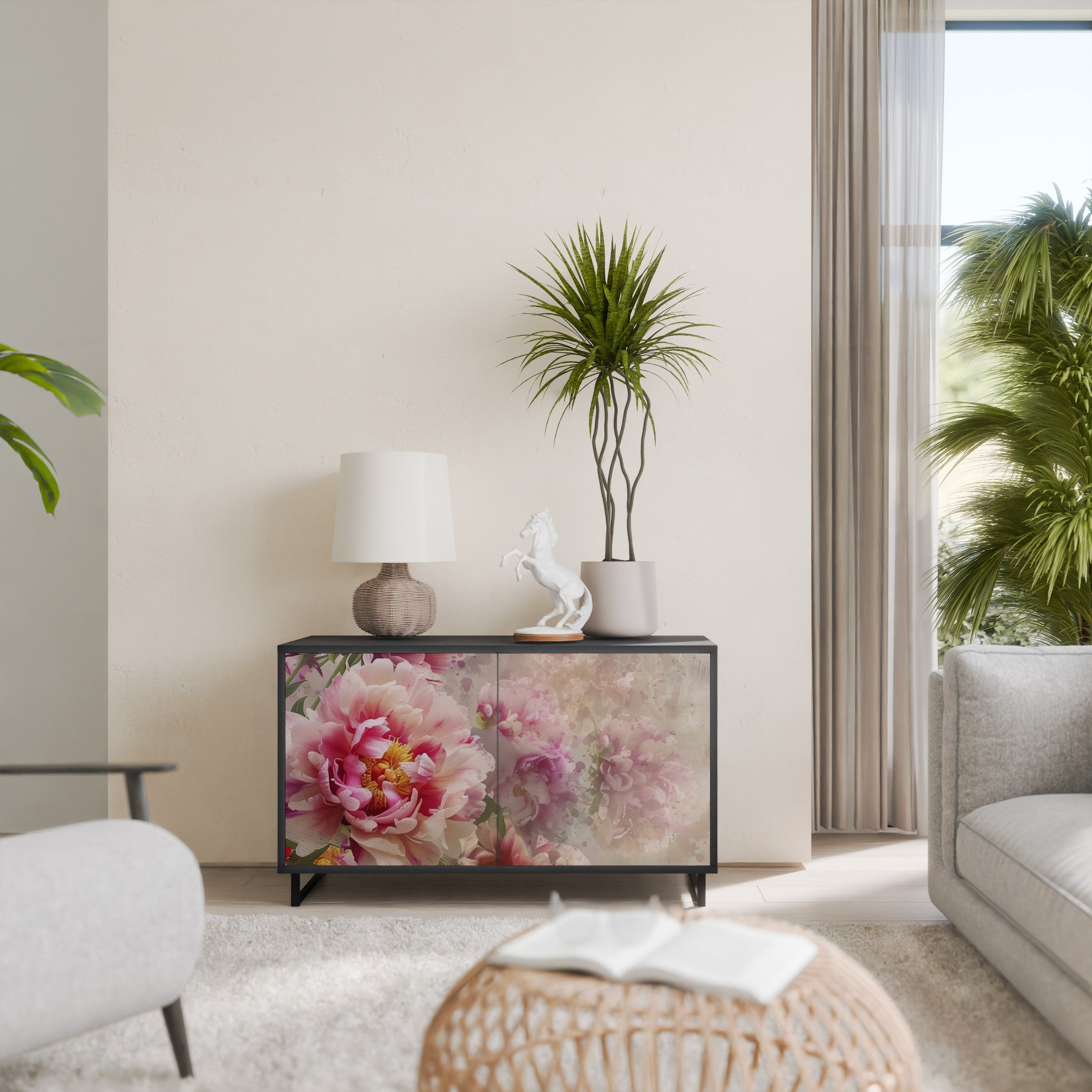 Buffet 2 portes PEONY WHISPER finition noire