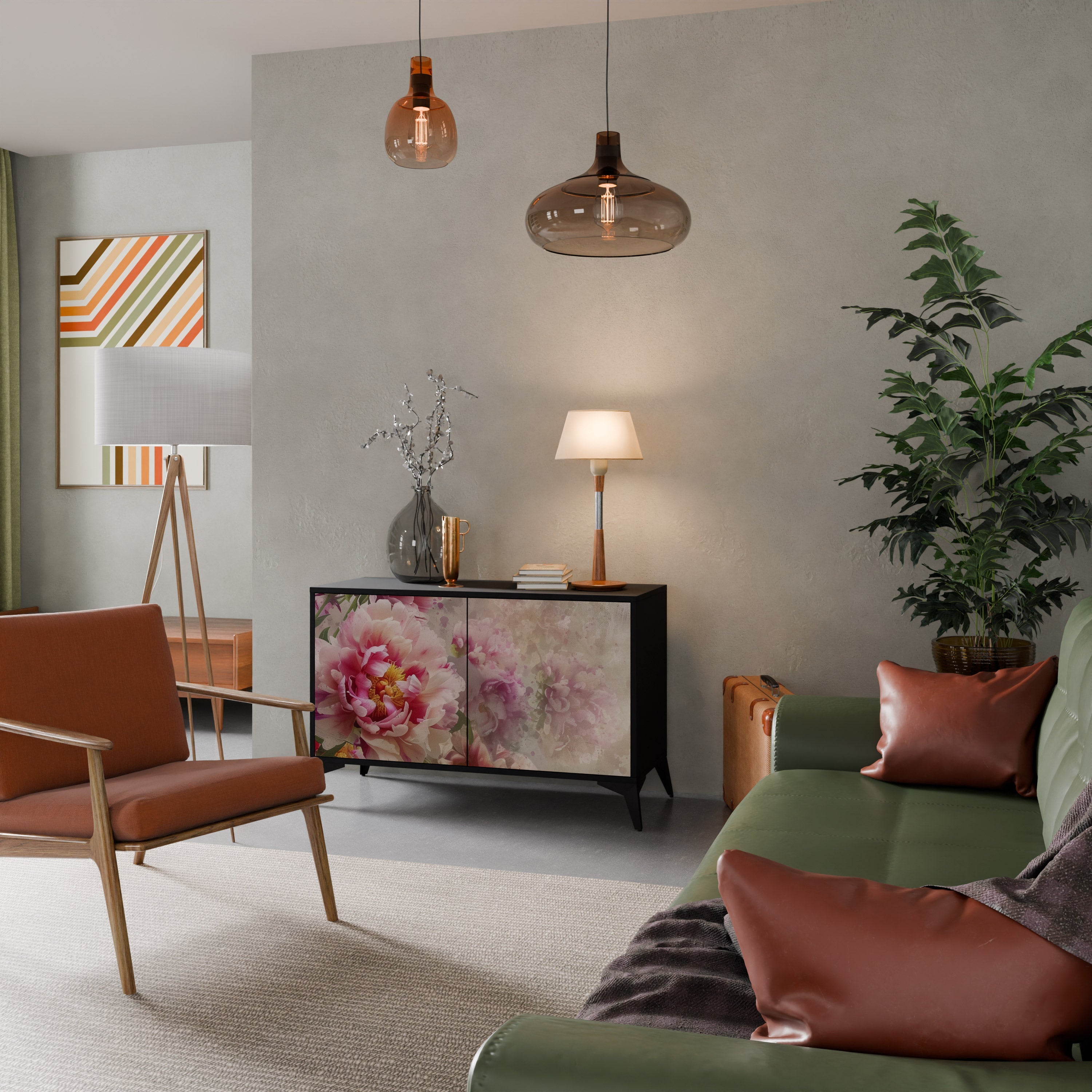 Buffet 2 portes PEONY WHISPER finition noire