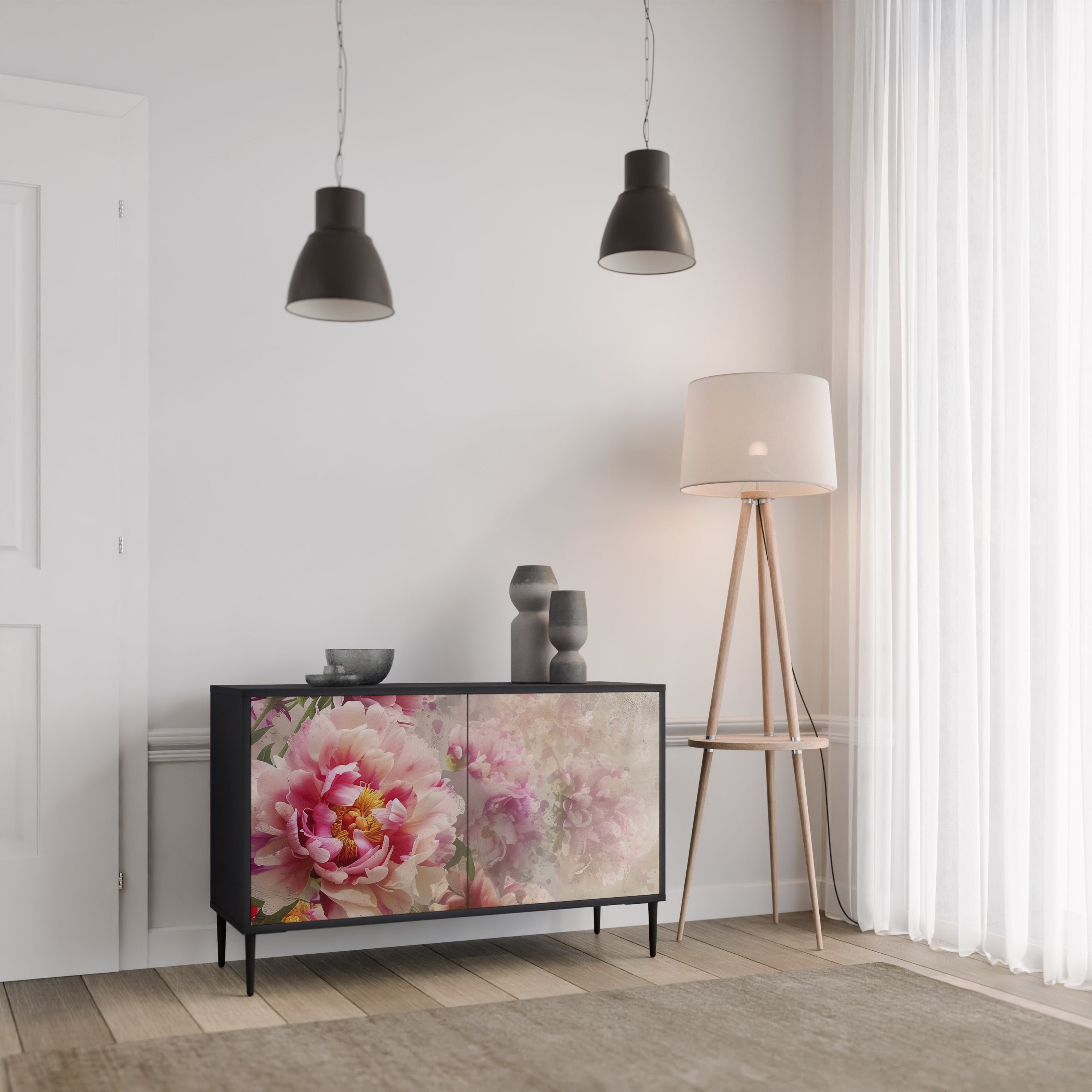 Buffet 2 portes PEONY WHISPER finition noire