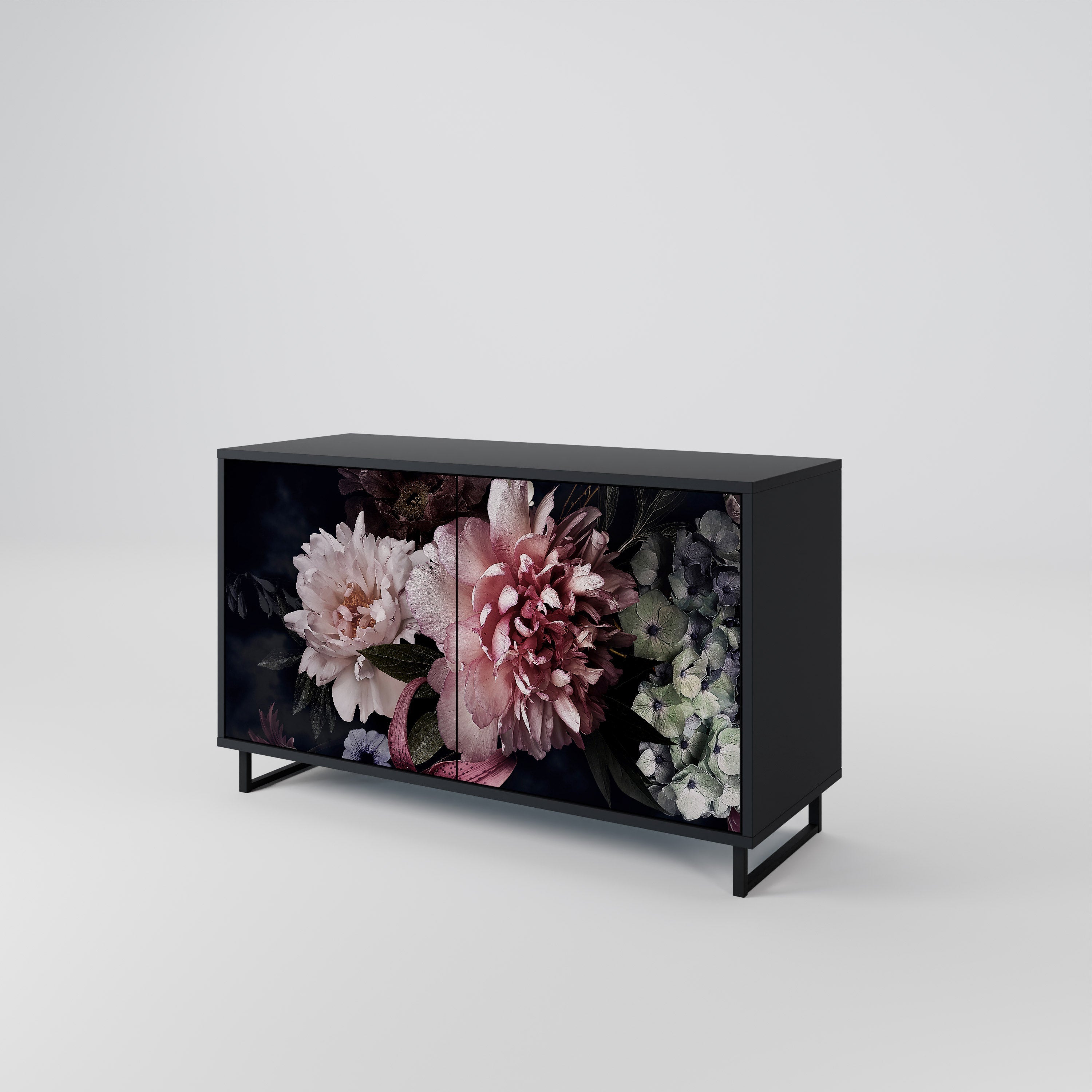 Buffet 2 portes PURE BLOSSOM finition noire