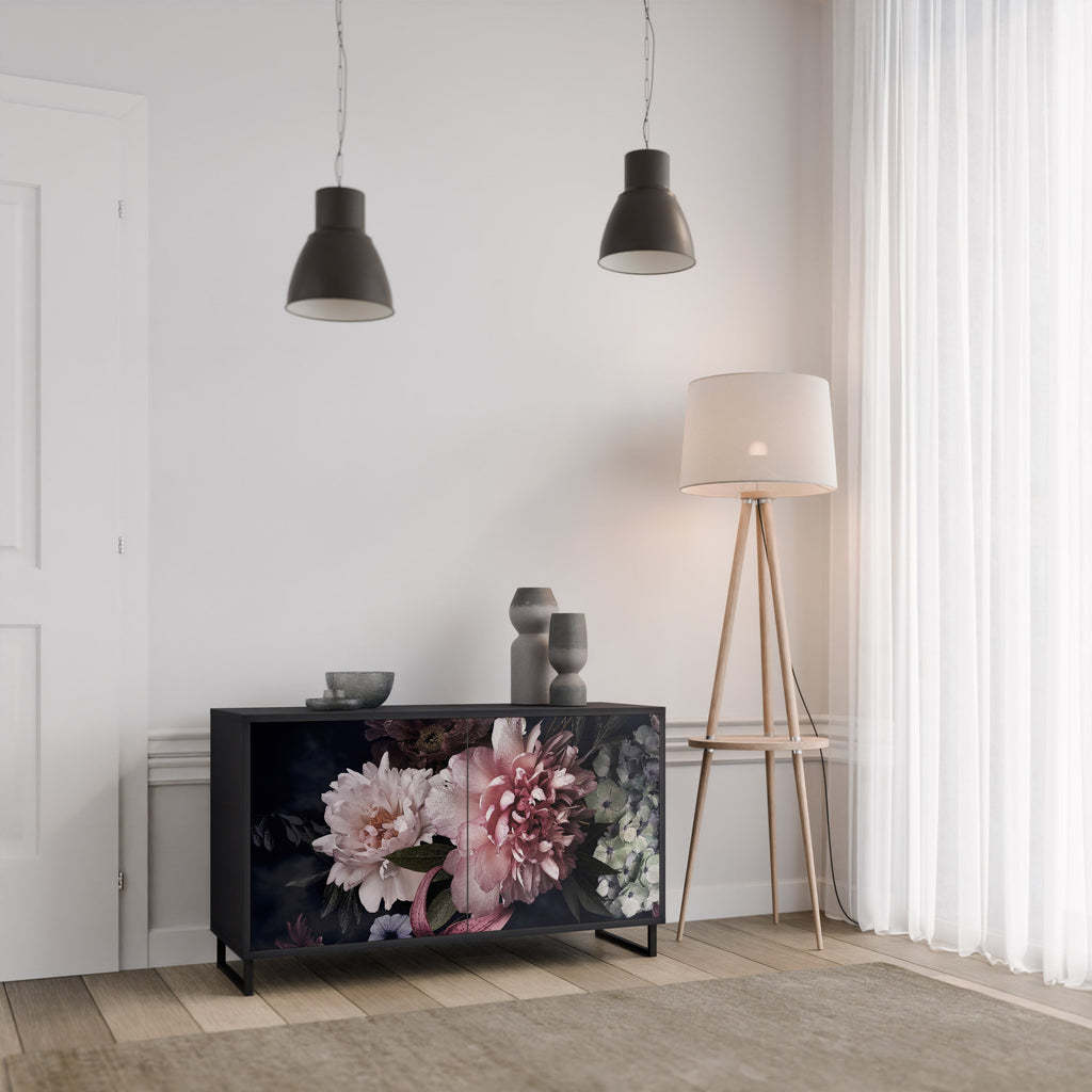 Buffet 2 portes PURE BLOSSOM finition noire