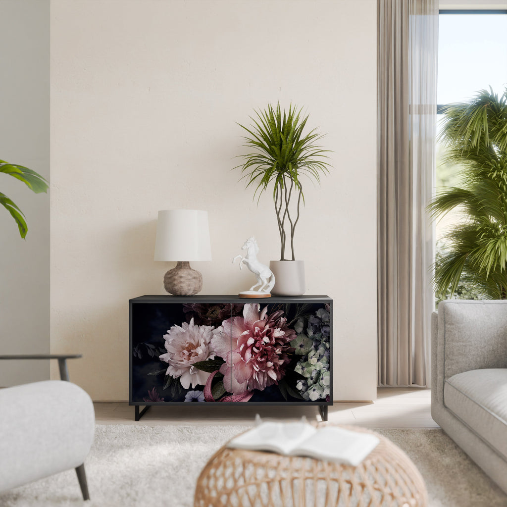 Buffet 2 portes PURE BLOSSOM finition noire