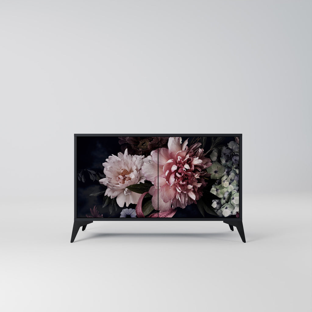 Buffet 2 portes PURE BLOSSOM finition noire