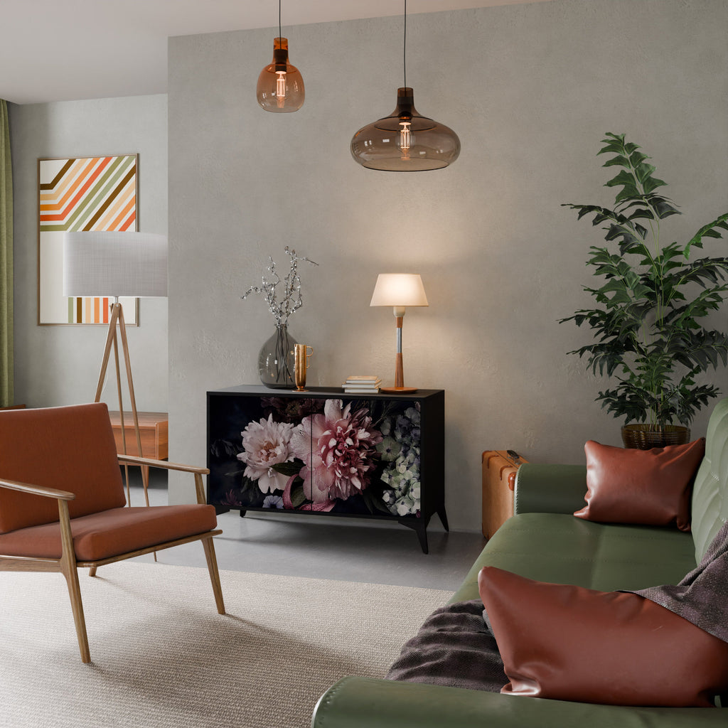 Buffet 2 portes PURE BLOSSOM finition noire