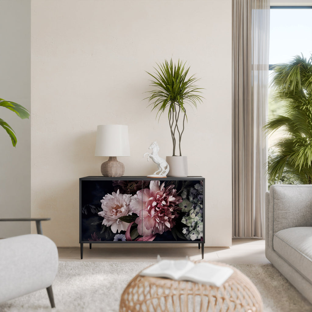 Buffet 2 portes PURE BLOSSOM finition noire