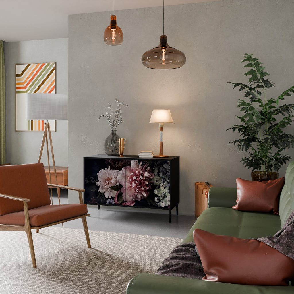 Buffet 2 portes PURE BLOSSOM finition noire