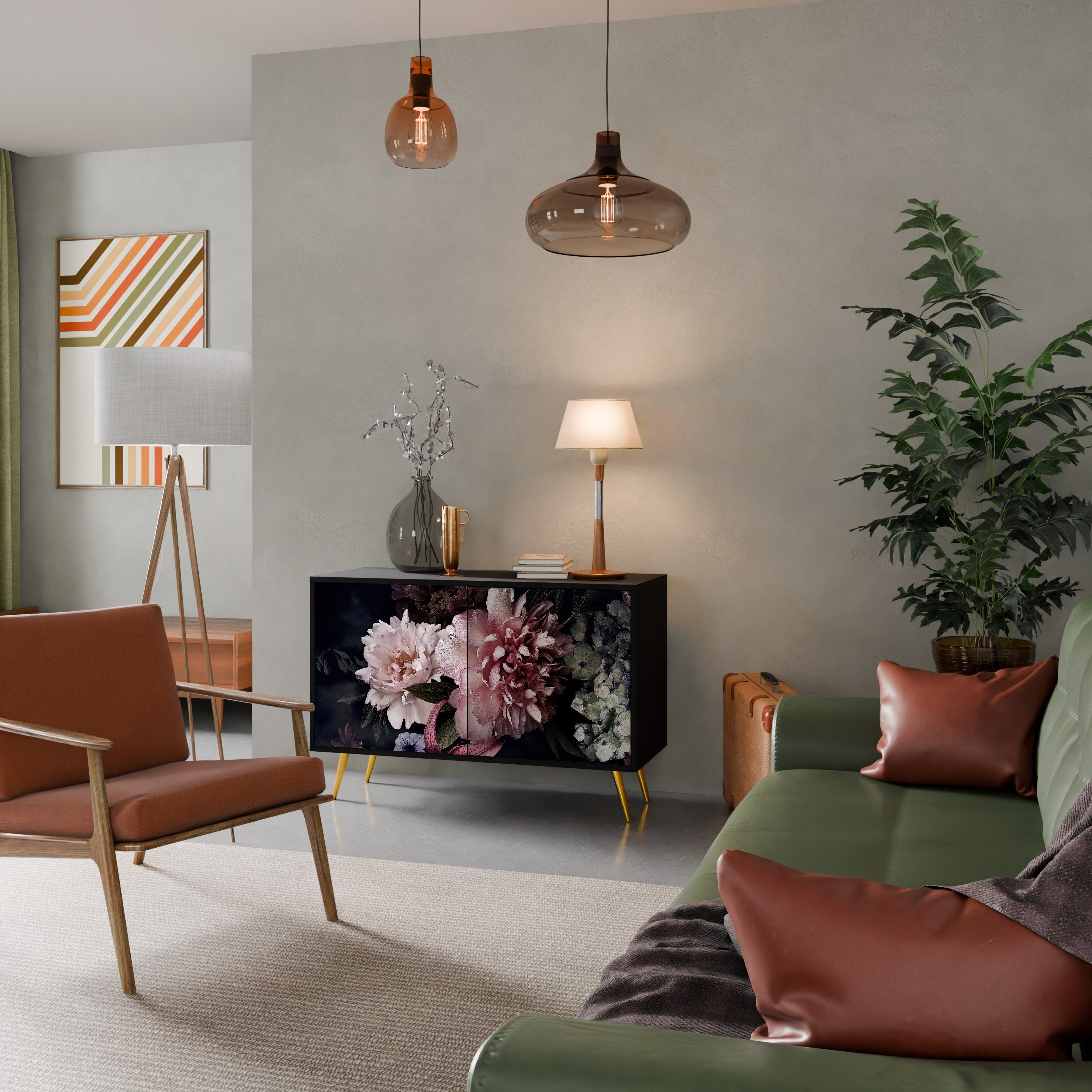 Buffet 2 portes PURE BLOSSOM finition noire