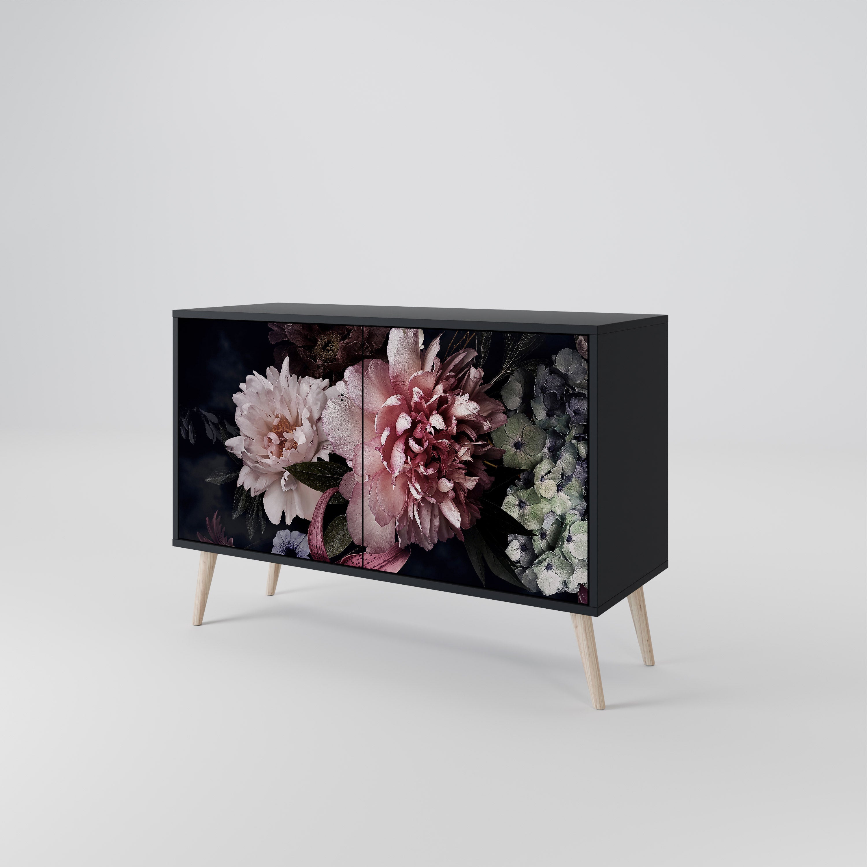 Buffet 2 portes PURE BLOSSOM finition noire