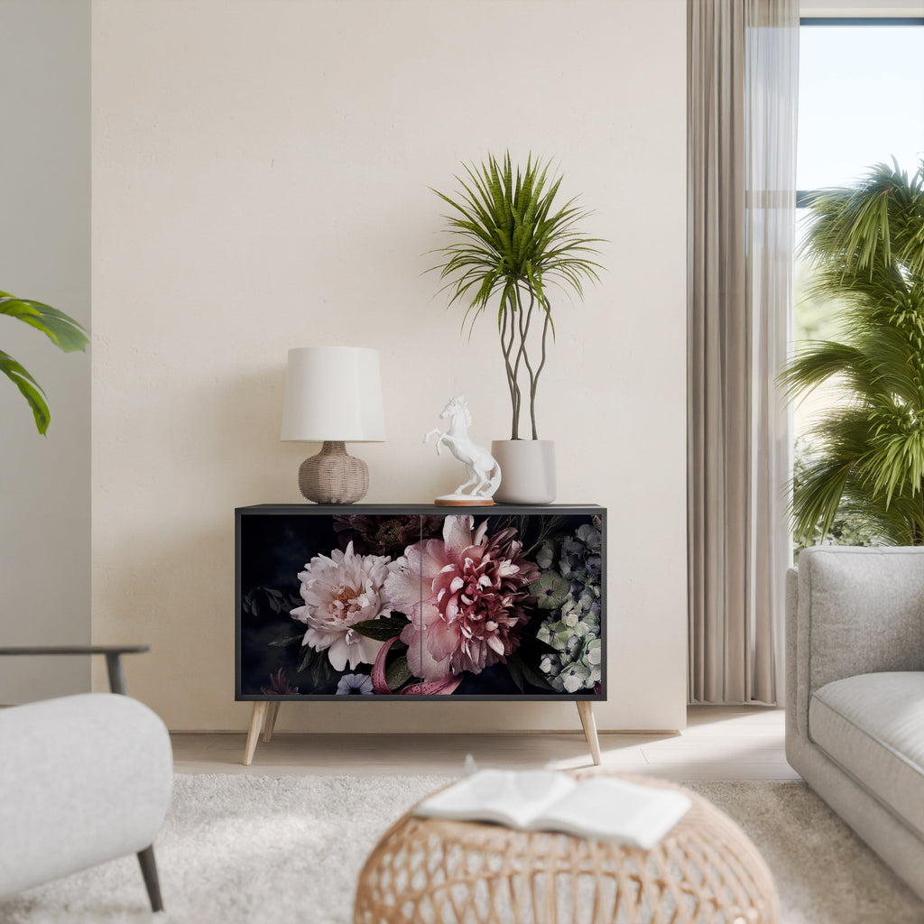 Buffet 2 portes PURE BLOSSOM finition noire