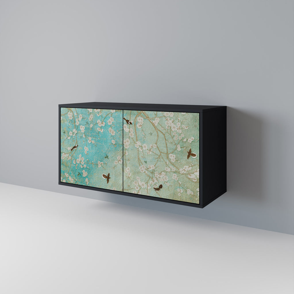 Buffet 2 portes BLOOMING CHARM en finition noire