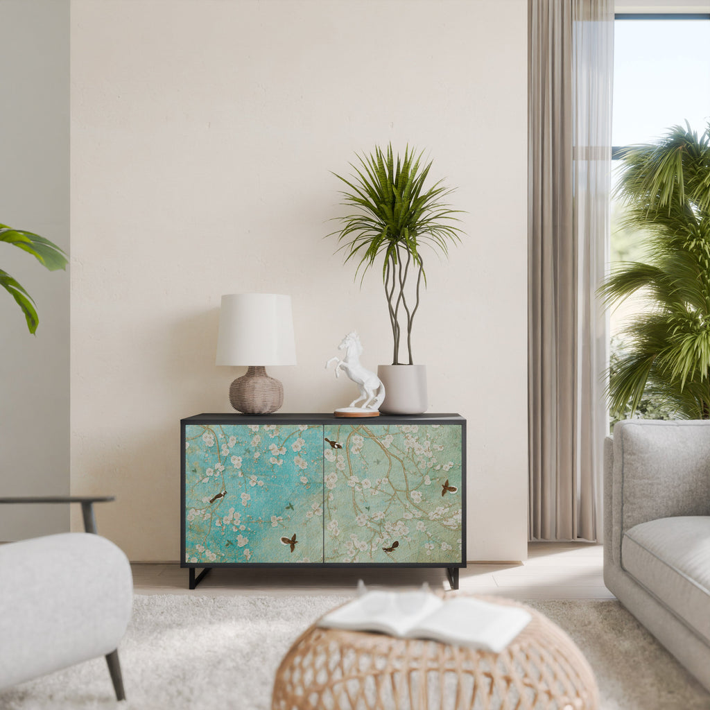 Buffet 2 portes BLOOMING CHARM en finition noire