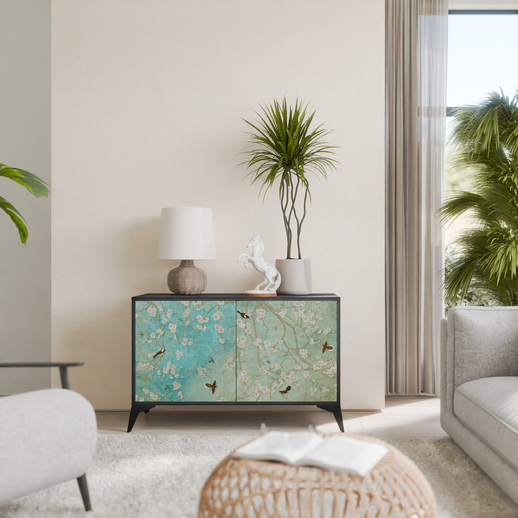 Buffet 2 portes BLOOMING CHARM en finition noire