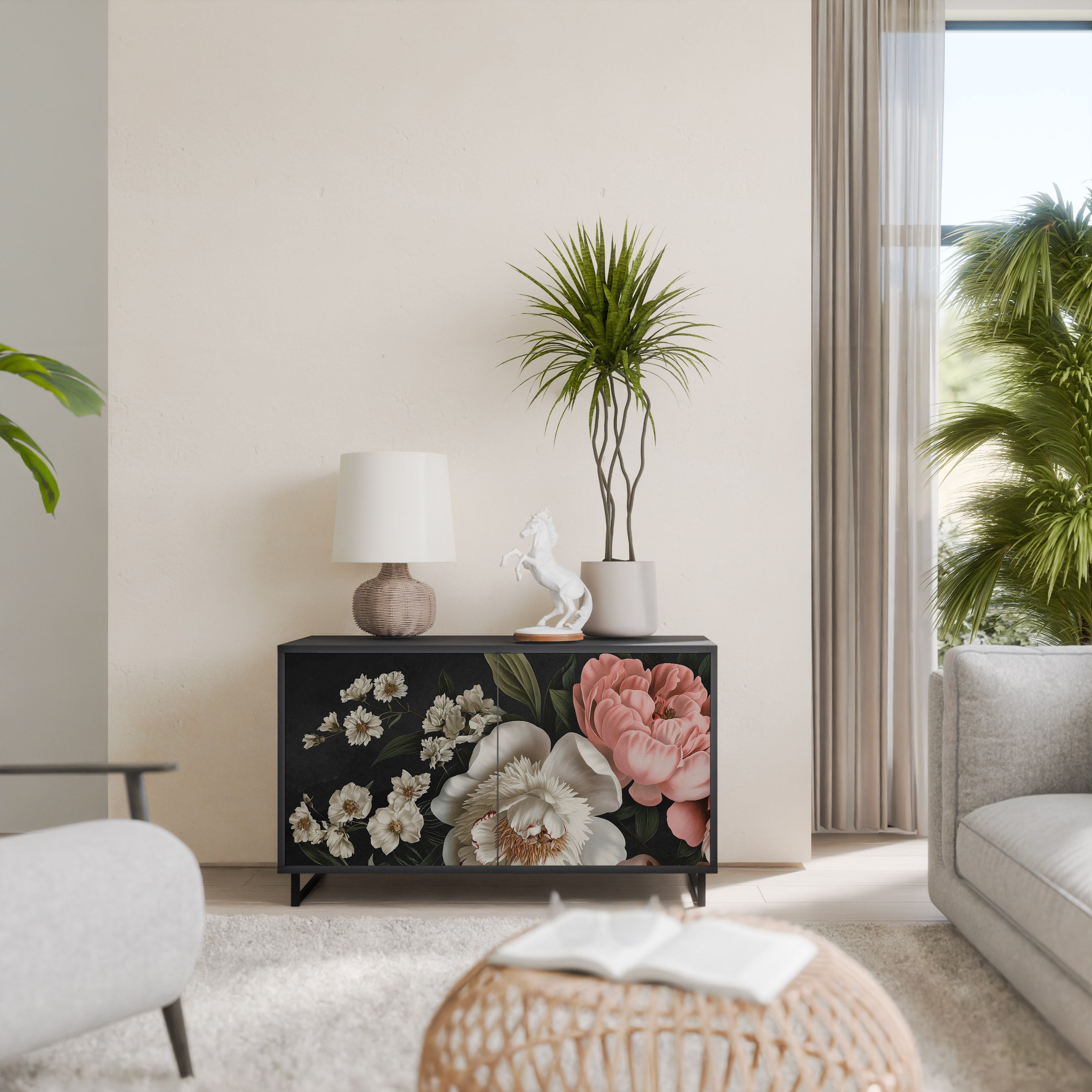 Buffet 2 portes LUSH ELEGANCE finition noire