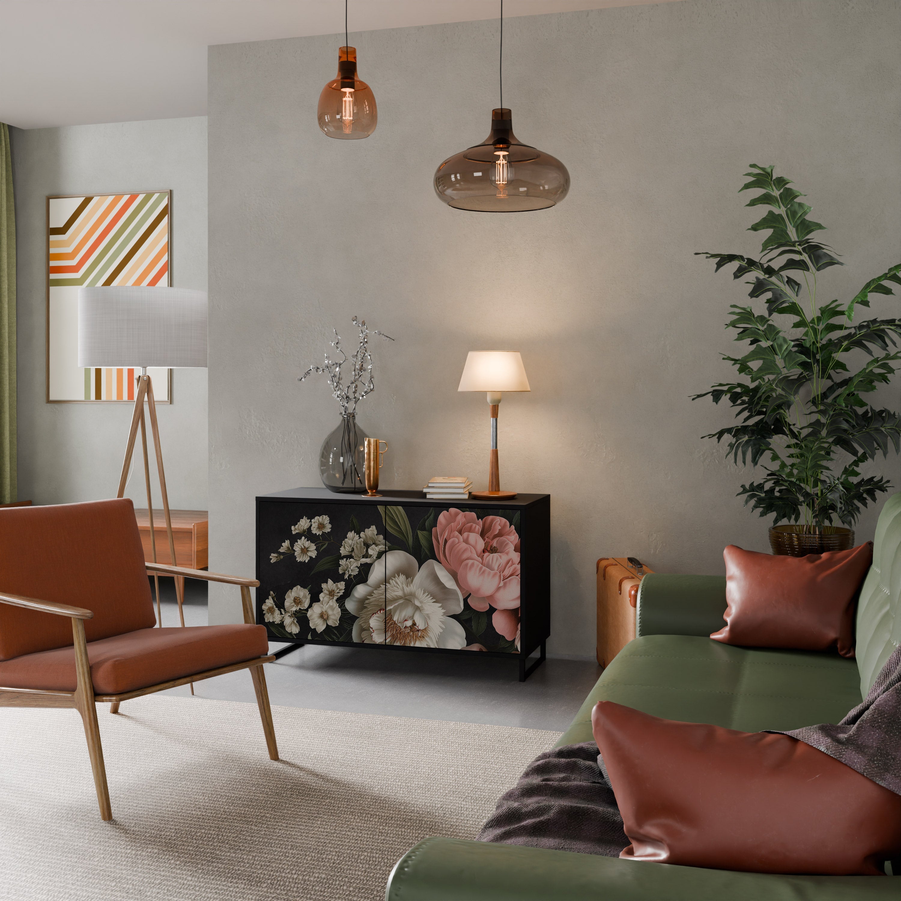 Buffet 2 portes LUSH ELEGANCE finition noire