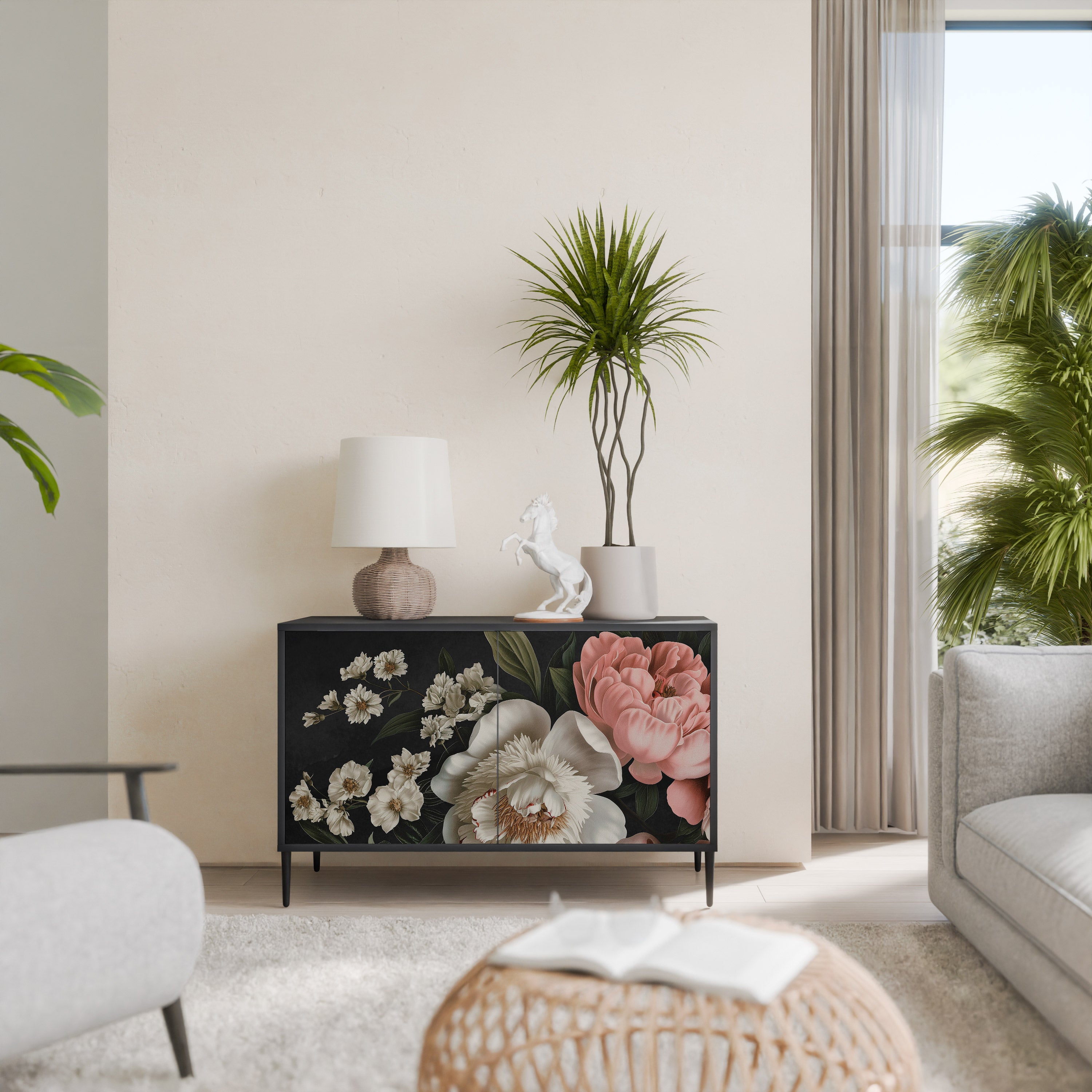 Buffet 2 portes LUSH ELEGANCE finition noire