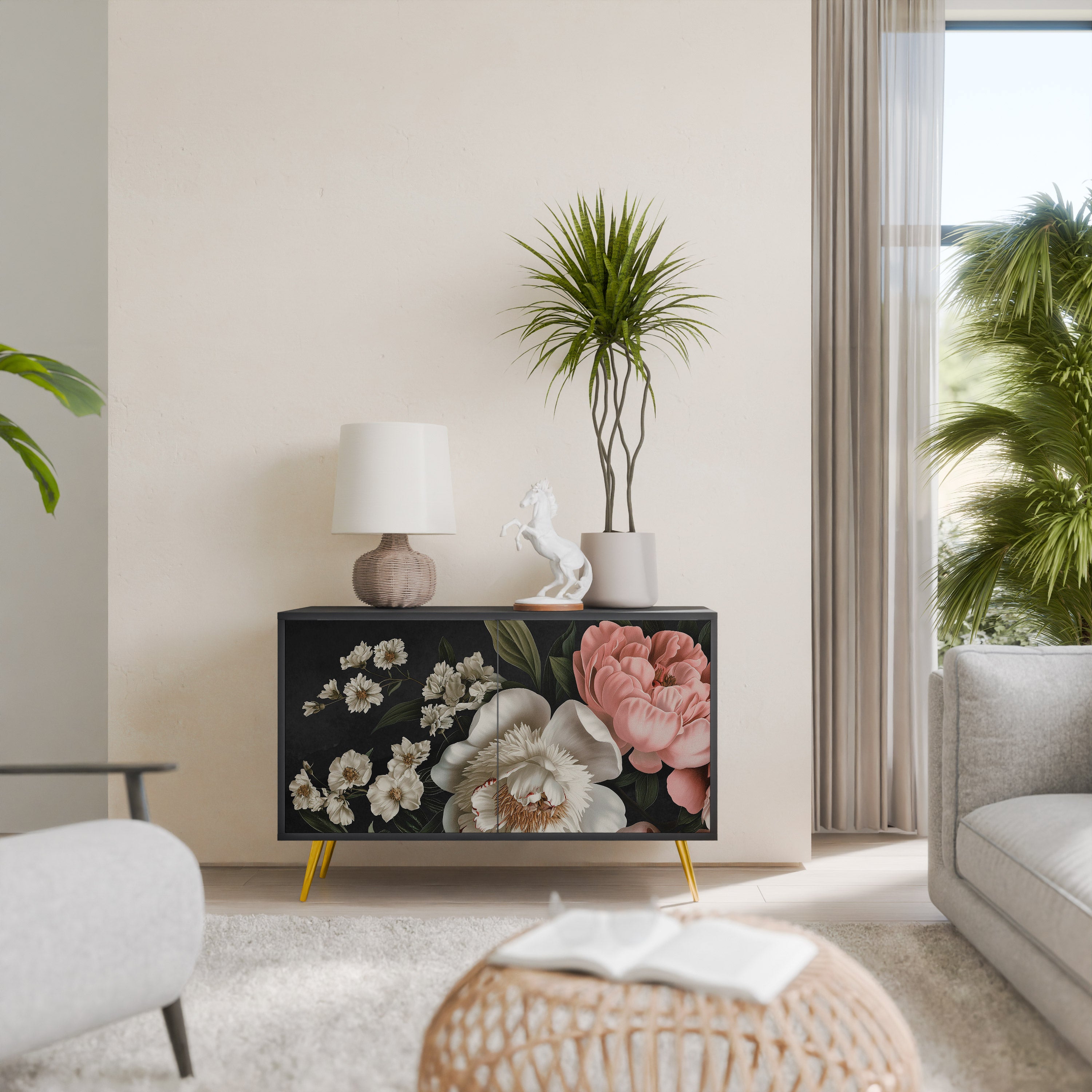 Buffet 2 portes LUSH ELEGANCE finition noire