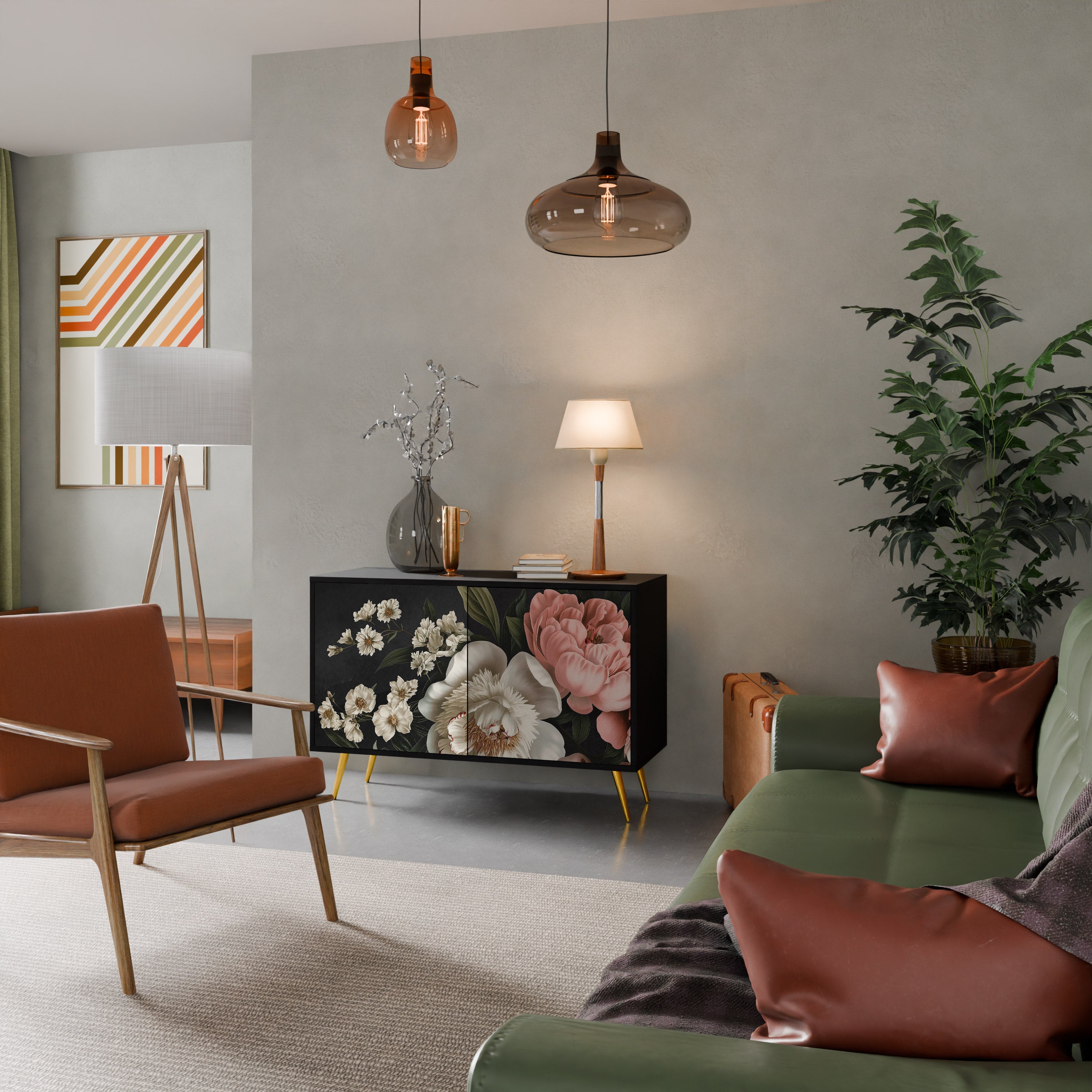 Buffet 2 portes LUSH ELEGANCE finition noire