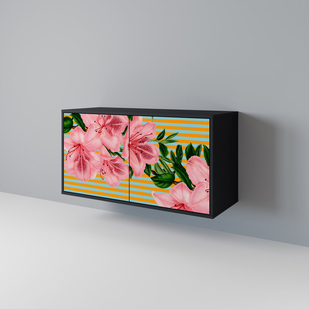 Buffet 2 portes FRAGILE BEAUTY en finition noire