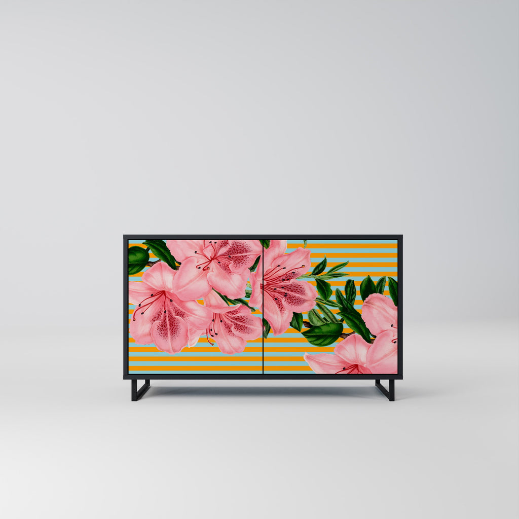 Buffet 2 portes FRAGILE BEAUTY en finition noire