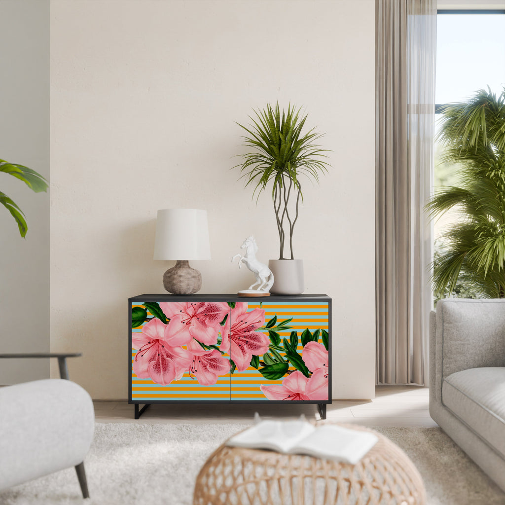 Buffet 2 portes FRAGILE BEAUTY en finition noire