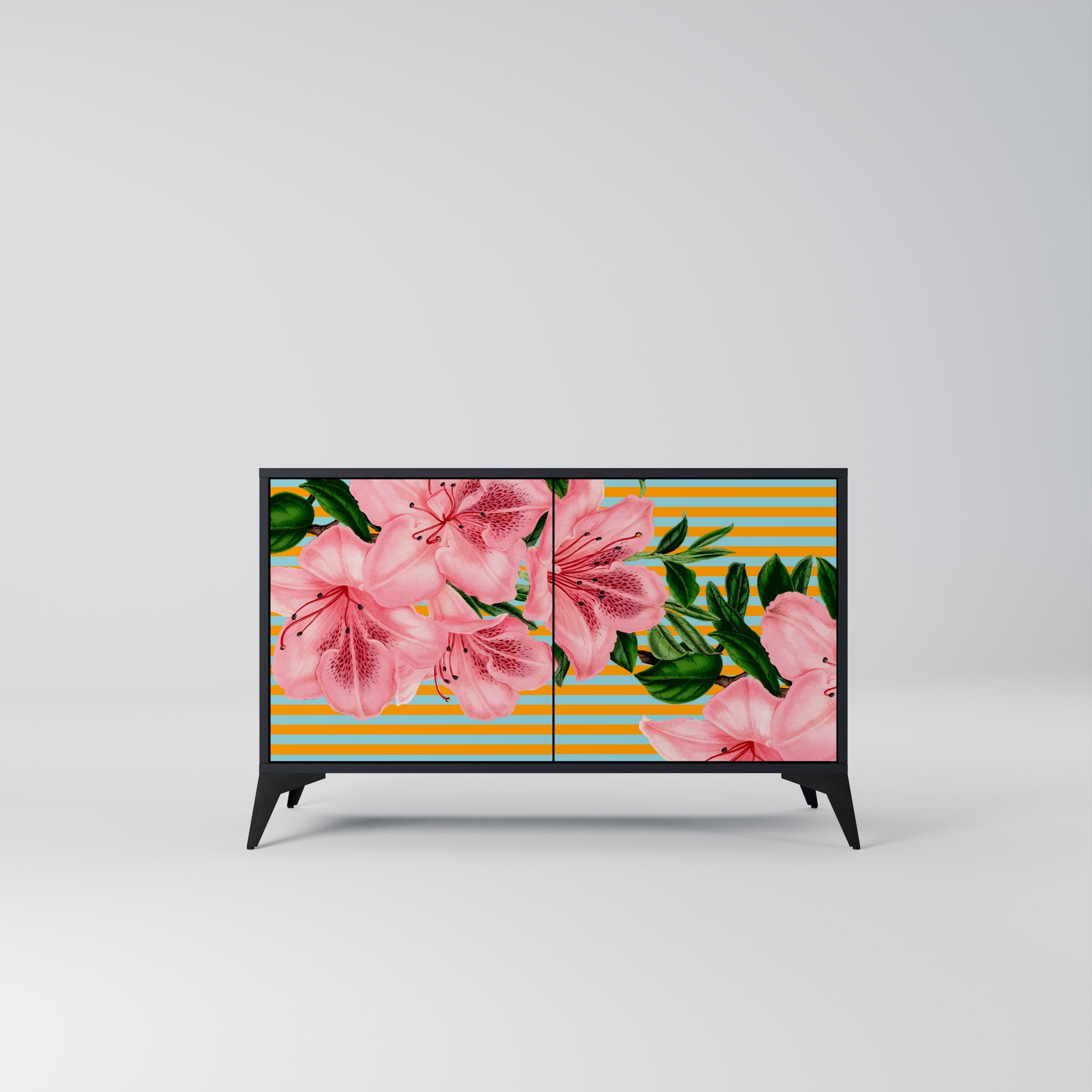 Buffet 2 portes FRAGILE BEAUTY en finition noire