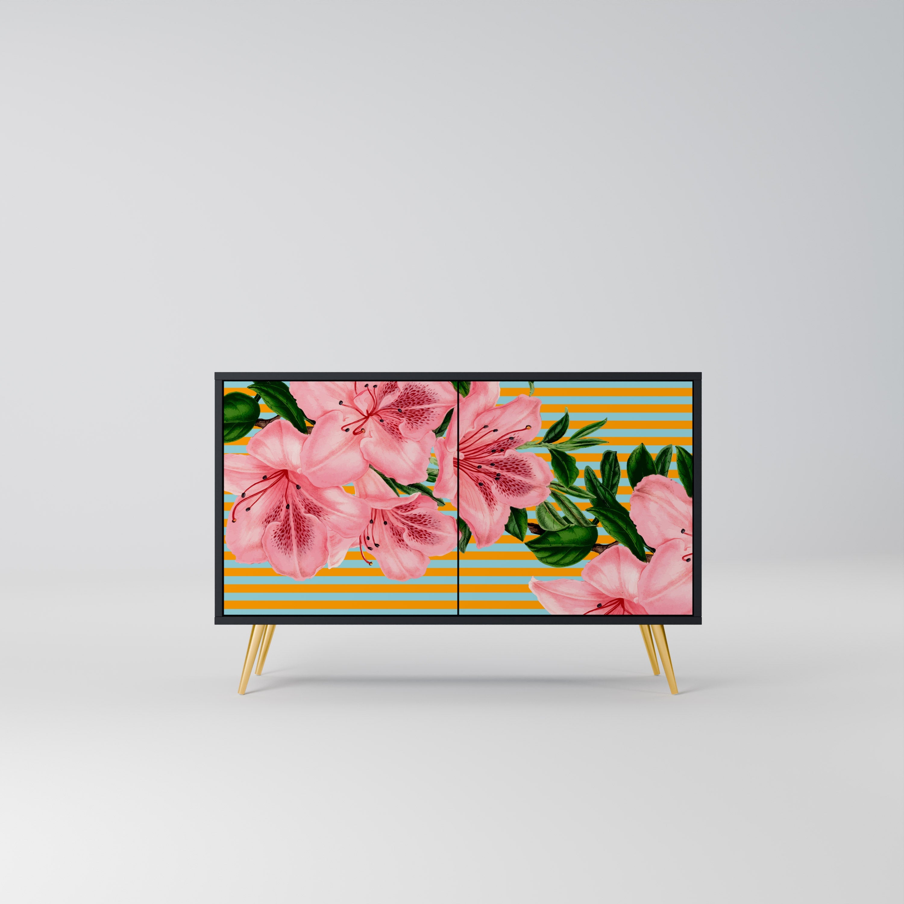 Buffet 2 portes FRAGILE BEAUTY en finition noire