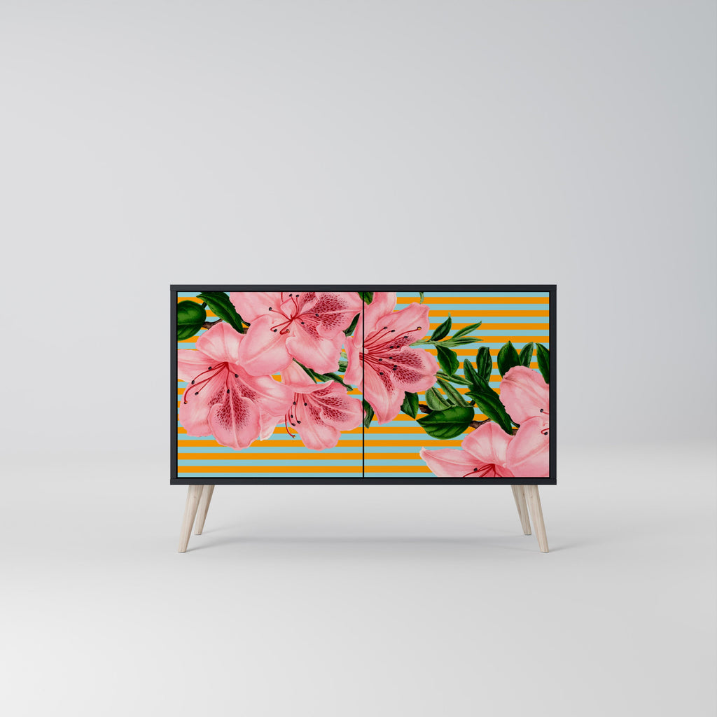 Buffet 2 portes FRAGILE BEAUTY en finition noire