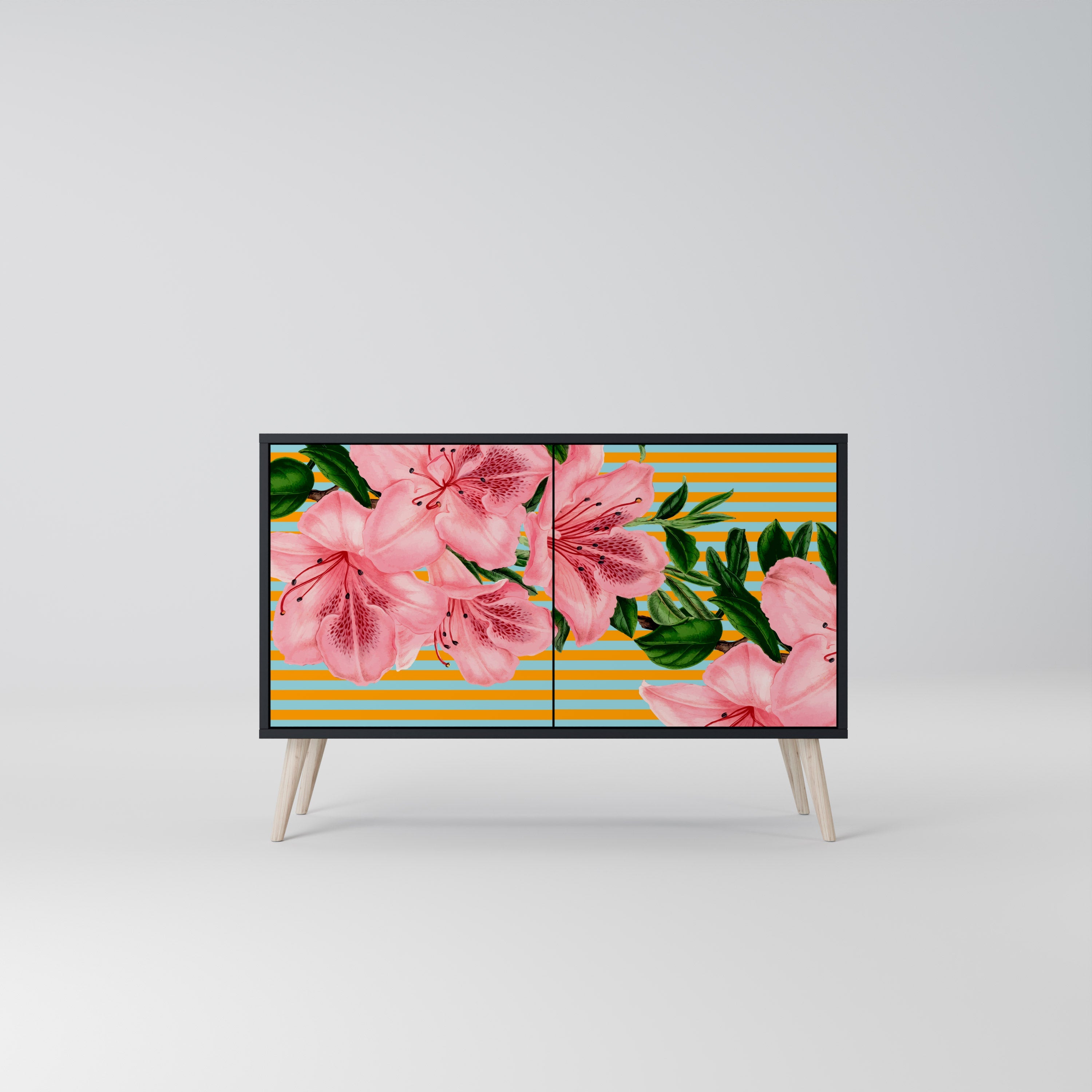 Buffet 2 portes FRAGILE BEAUTY en finition noire