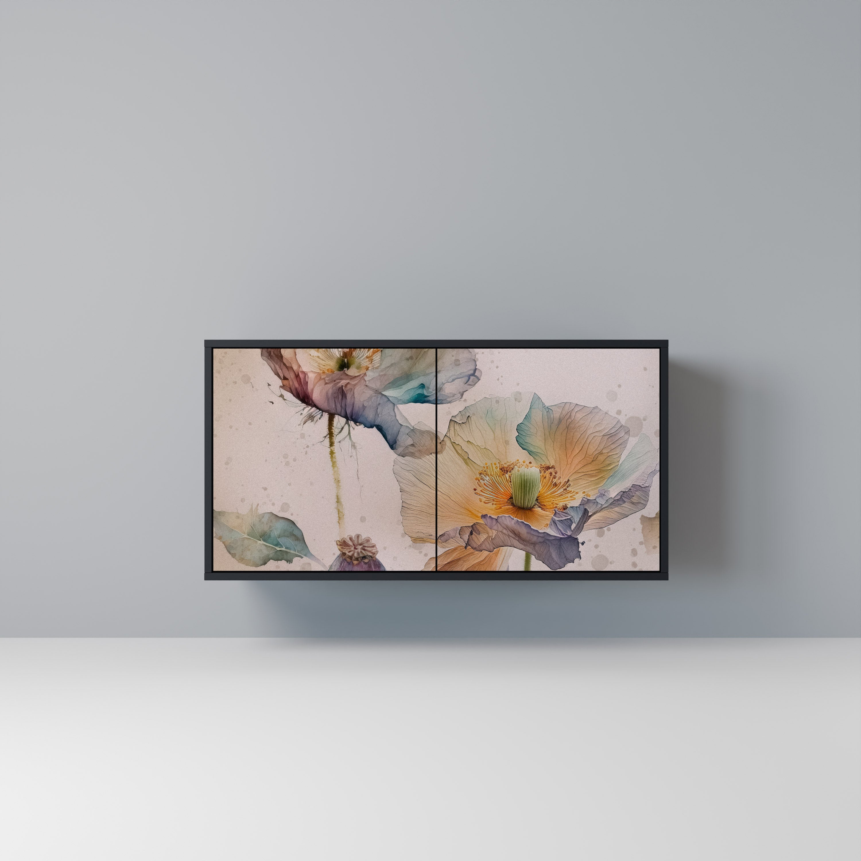 Buffet 2 portes SOFTEN POPPY finition noire