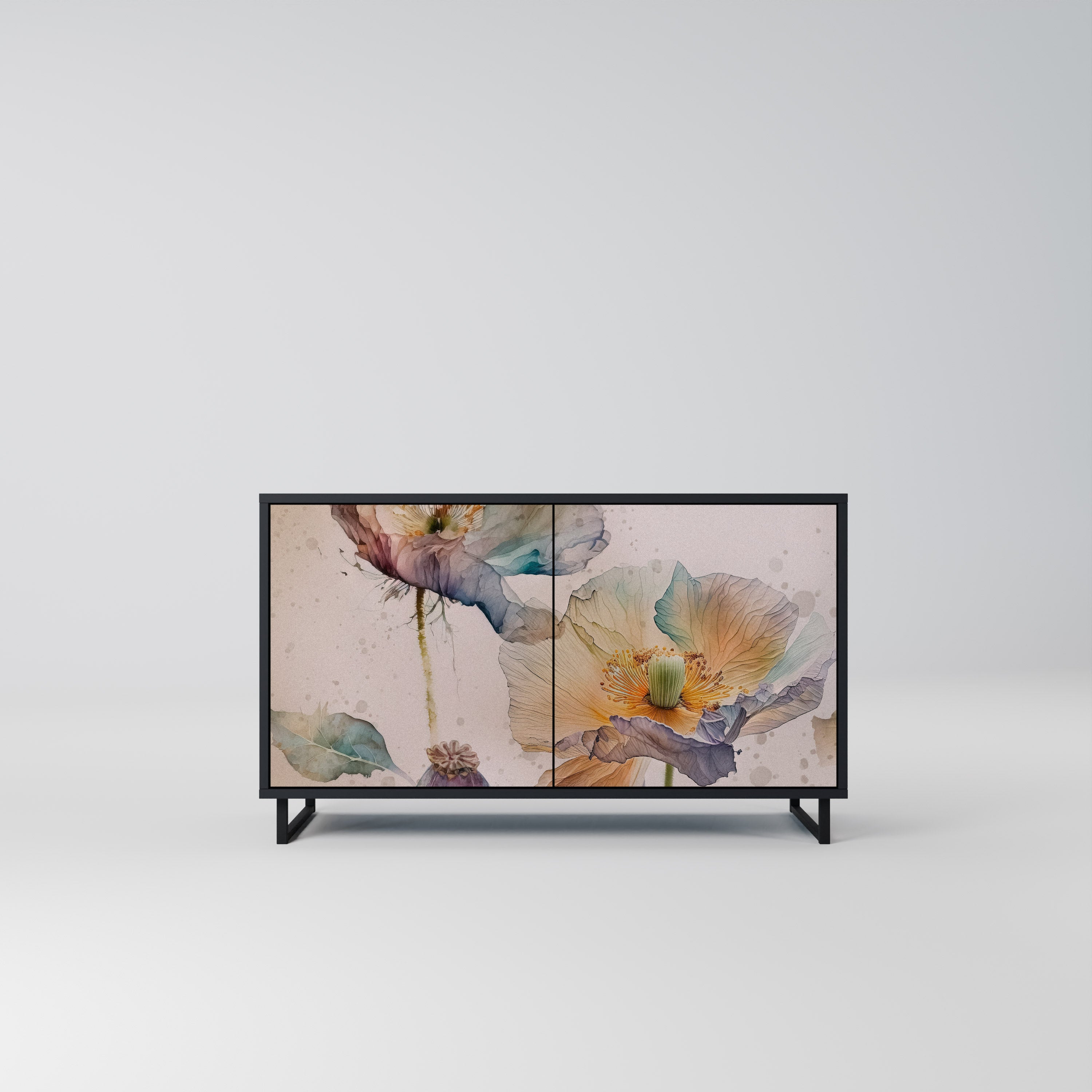 Buffet 2 portes SOFTEN POPPY finition noire