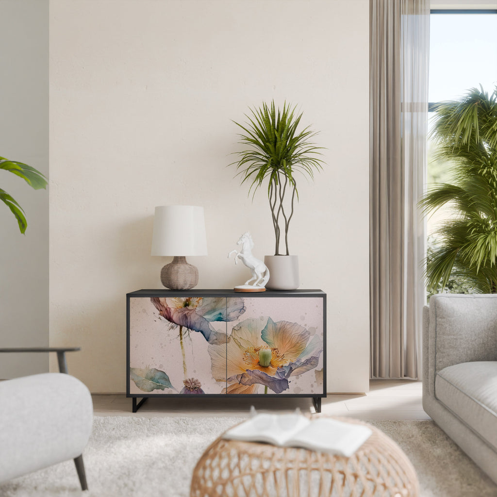 Buffet 2 portes SOFTEN POPPY finition noire