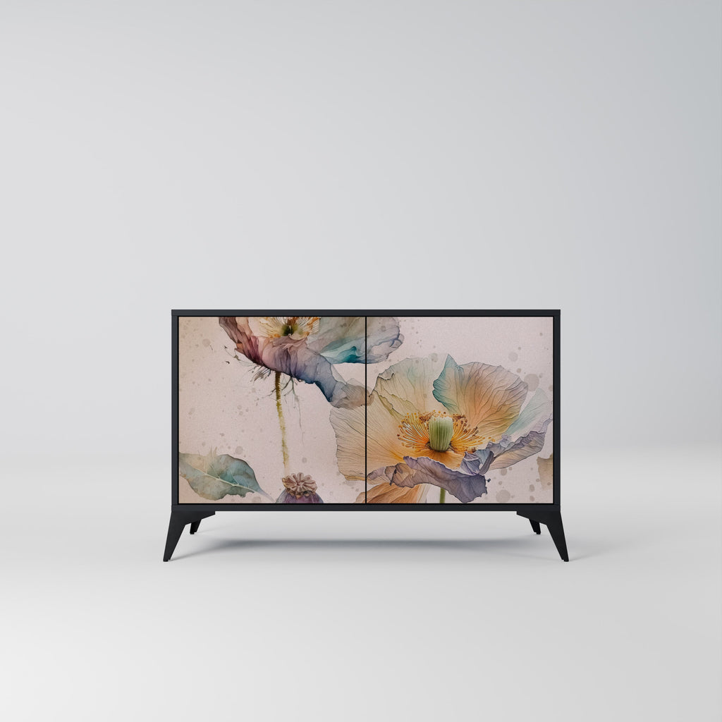 Buffet 2 portes SOFTEN POPPY finition noire