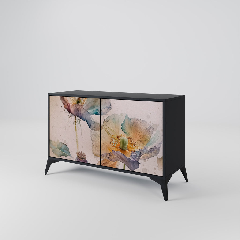 Buffet 2 portes SOFTEN POPPY finition noire