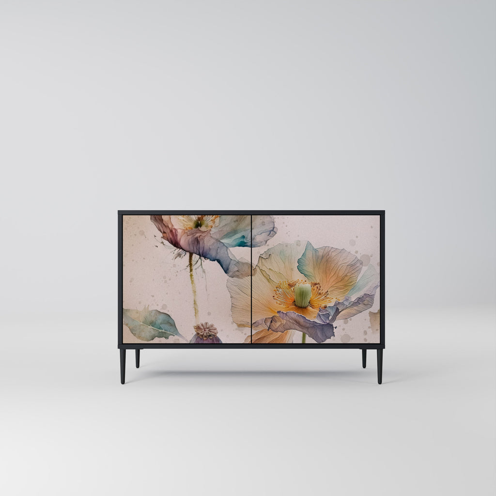 Buffet 2 portes SOFTEN POPPY finition noire