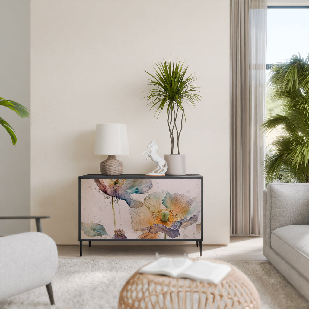 Buffet 2 portes SOFTEN POPPY finition noire