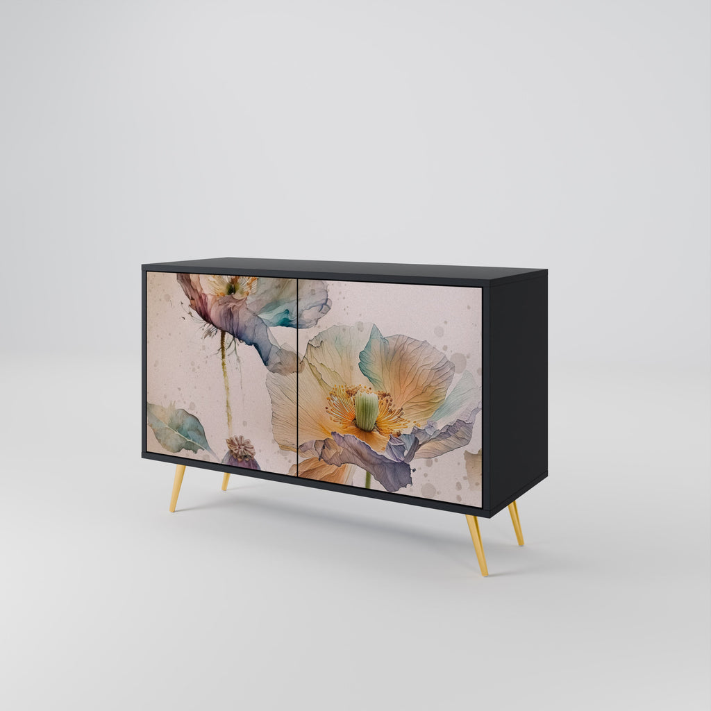 Buffet 2 portes SOFTEN POPPY finition noire