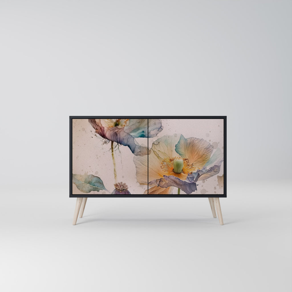 Buffet 2 portes SOFTEN POPPY finition noire