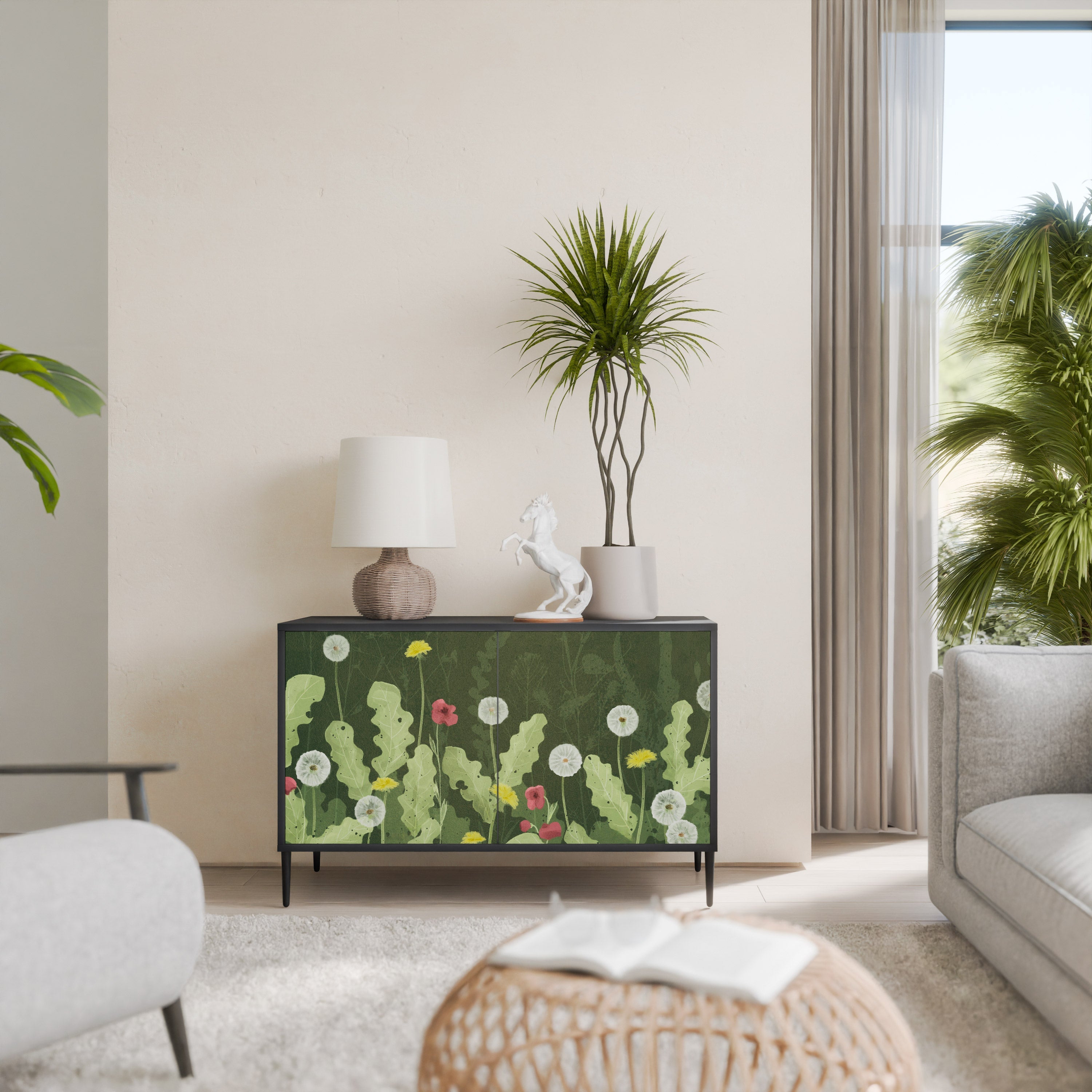 Buffet 2 portes DANDELION AMUSE en finition noire